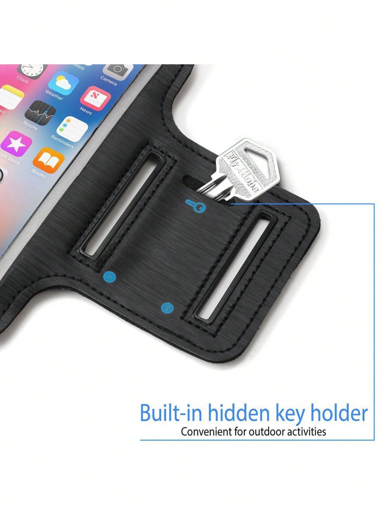 Insten Running Armband Cell Phone Holder for iPhone 15/15 Pro/14/14 Pro/13/13 Pro/12/12 Pro/11/11 Pro/X (up to 6.25