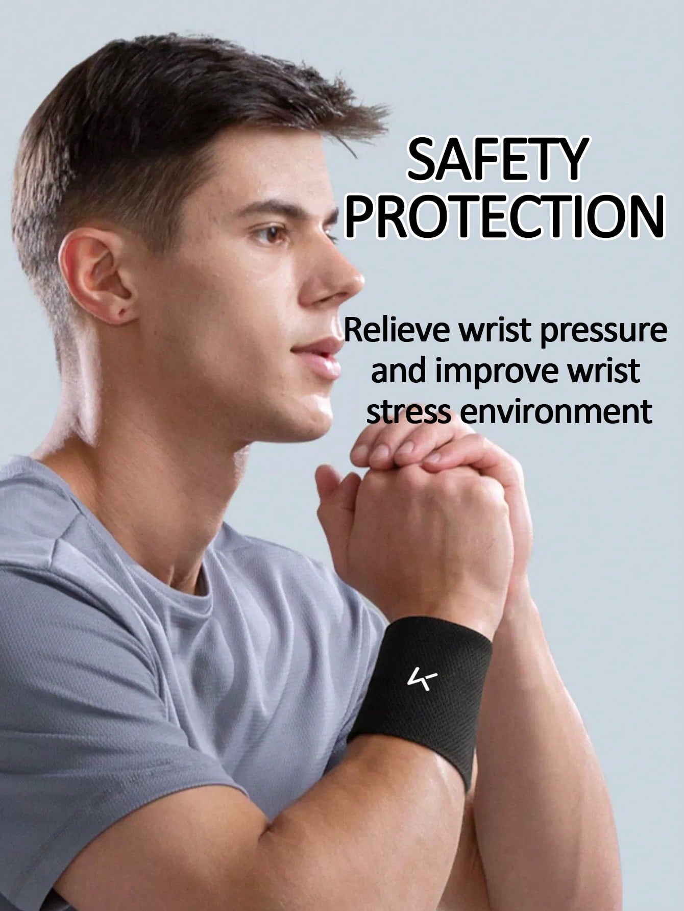 Keep 1pc Elastic Knitted Wristband With Adjustable Strap, Suitable For Fitness And Joint Protection