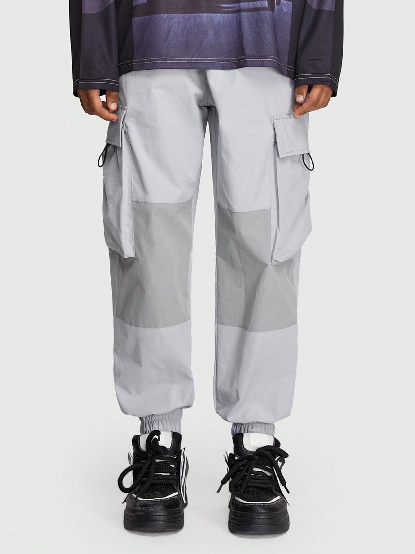 ROMWE Street Life Men'S Cargo Style Sporty Tapered Pants With Pockets