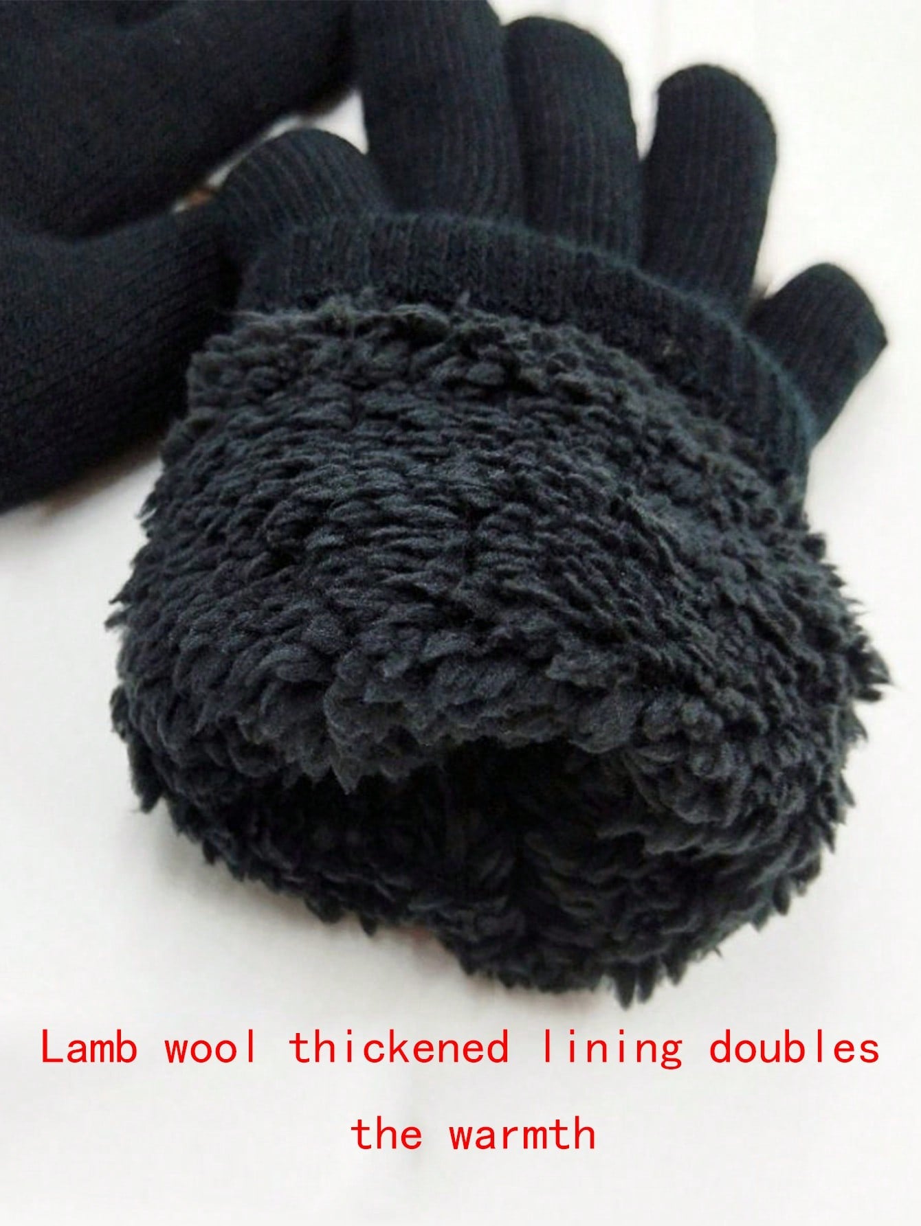 1 Pair Women's Winter Double-Layered Warm Gloves, Knitted With Deer Skin And Fleece To Keep You Warm In Cold Weather, Perfect For Parties, Driving, Cycling, Hiking And Writing Halloween Accessories Winter Gloves