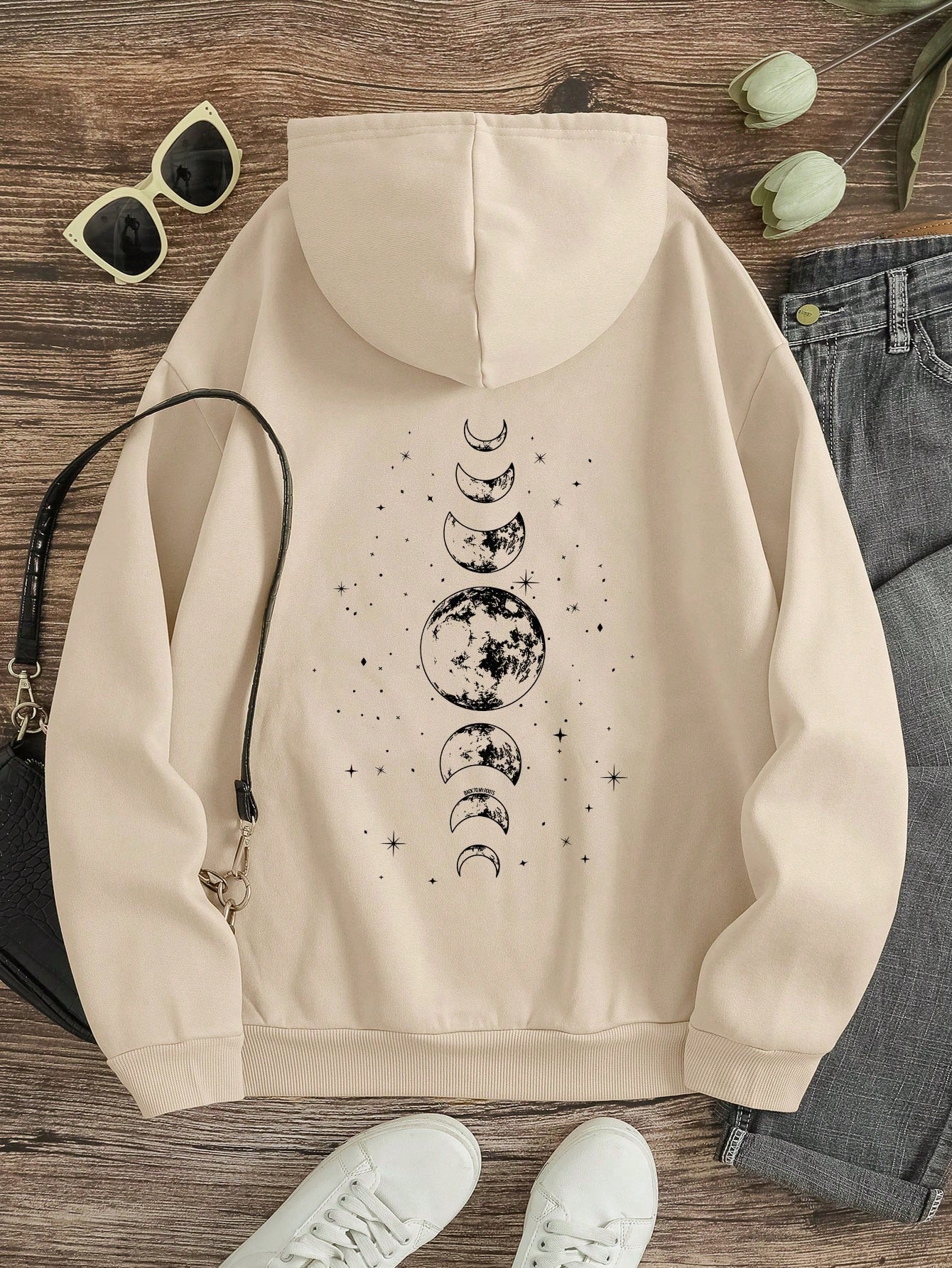 INAWLY Graphic Print Hoodie Casual Everyday Long Sleeve Sweatshirt