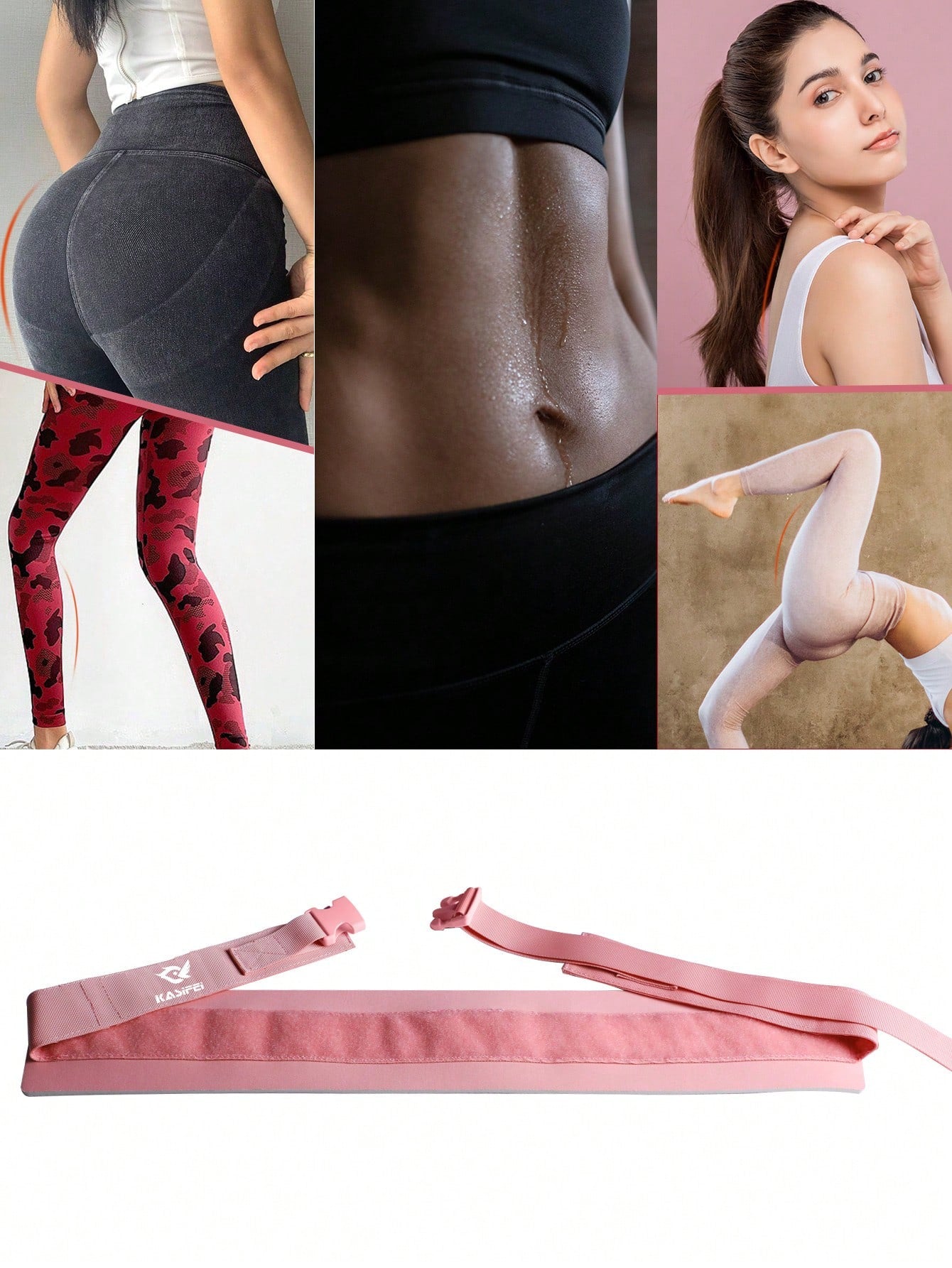 kasifei 1pc Pink Hip Resistance Band With 10cm Width, Hip Pad For Glute Bridge