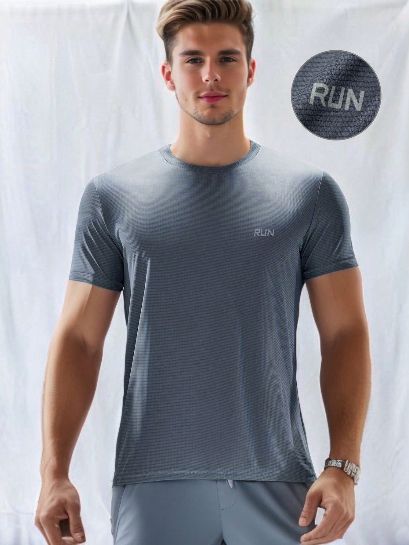 Men's Sports Fitness Outfit, Trendy Casual Workout T-Shirt