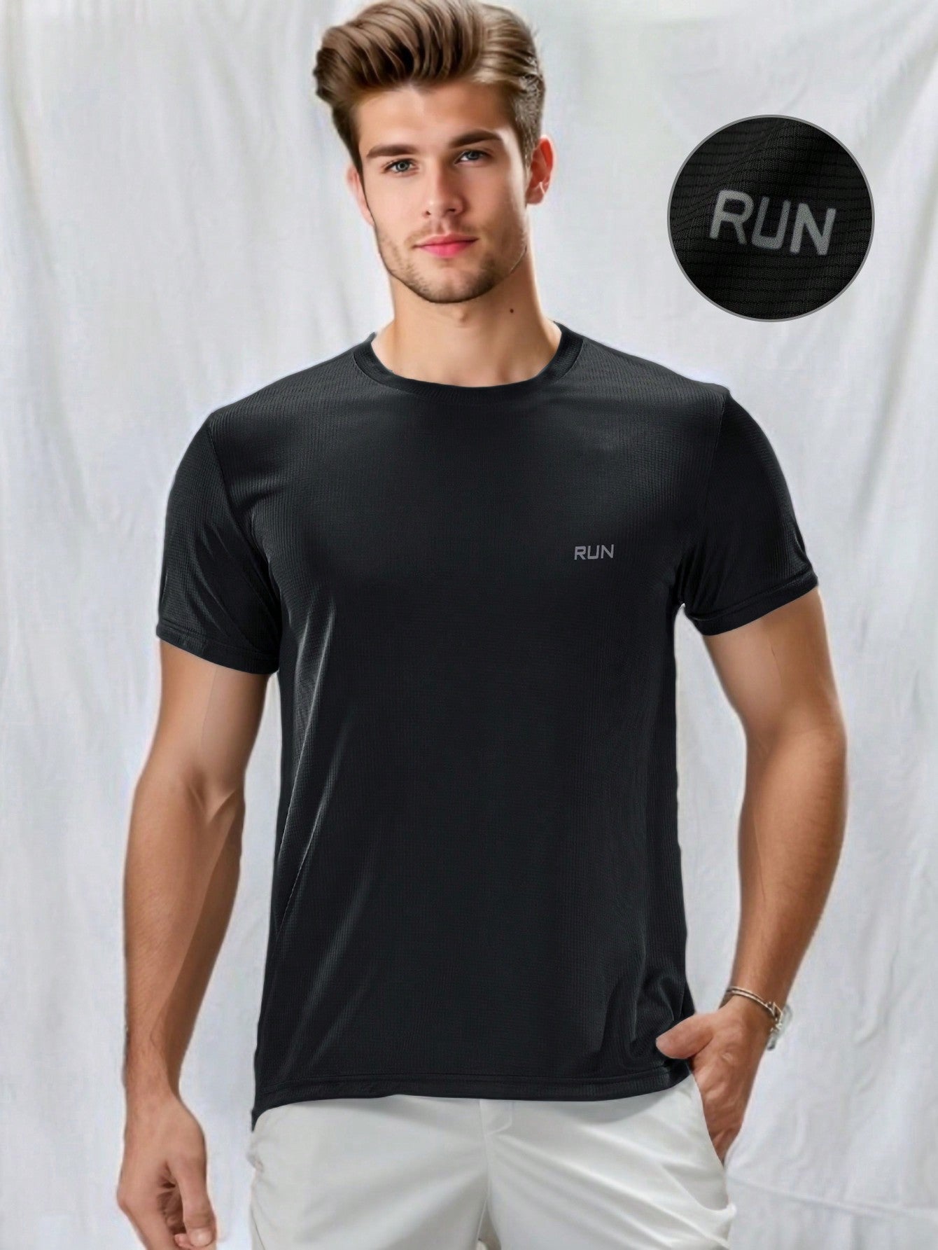 Men's Sports Fitness Outfit, Trendy Casual Workout T-Shirt