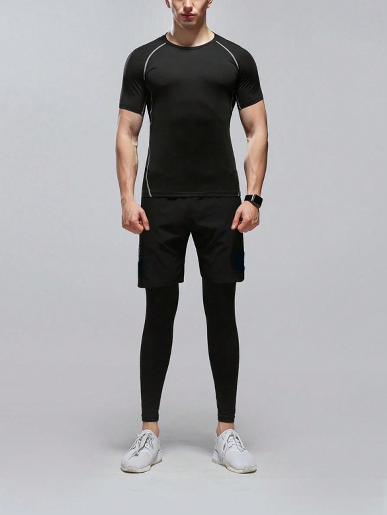 3pcs/Set Boyfriend Style Men's Quick-Drying Athletic Suit For Autumn