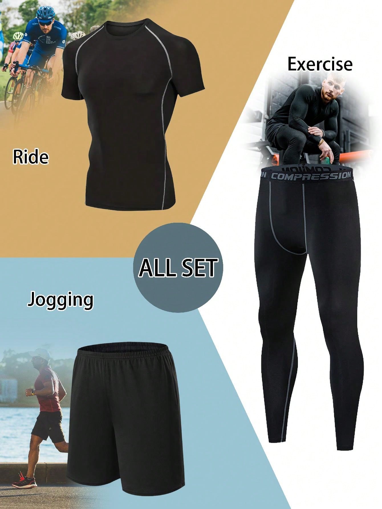 3pcs/Set Boyfriend Style Men's Quick-Drying Athletic Suit For Autumn