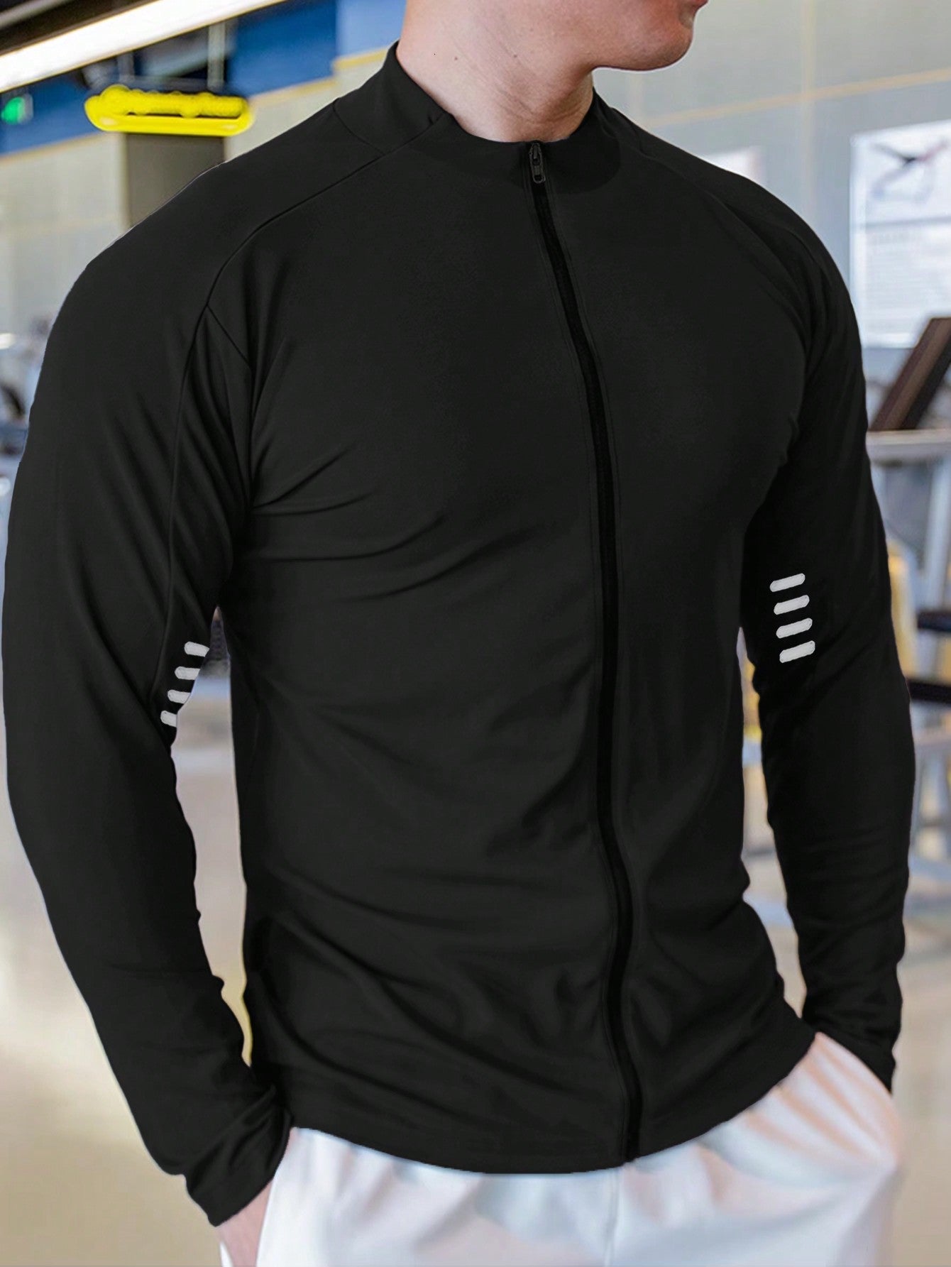 Manfinity Sport Corelite Boyfriend Style Men's Stand Collar Sport Jacket Workout Tops