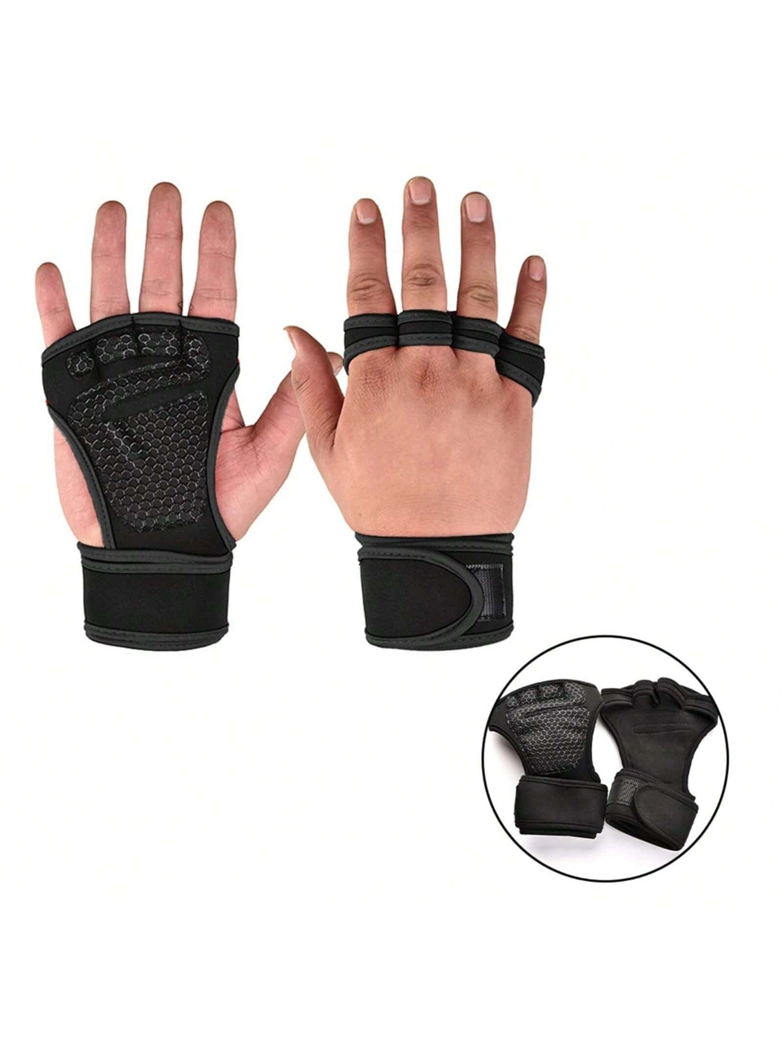 1 Pair Sports Cross Training Wrist Support Weightlifting And Fitness Cycling Silicone Gym Gloves For Men And Women