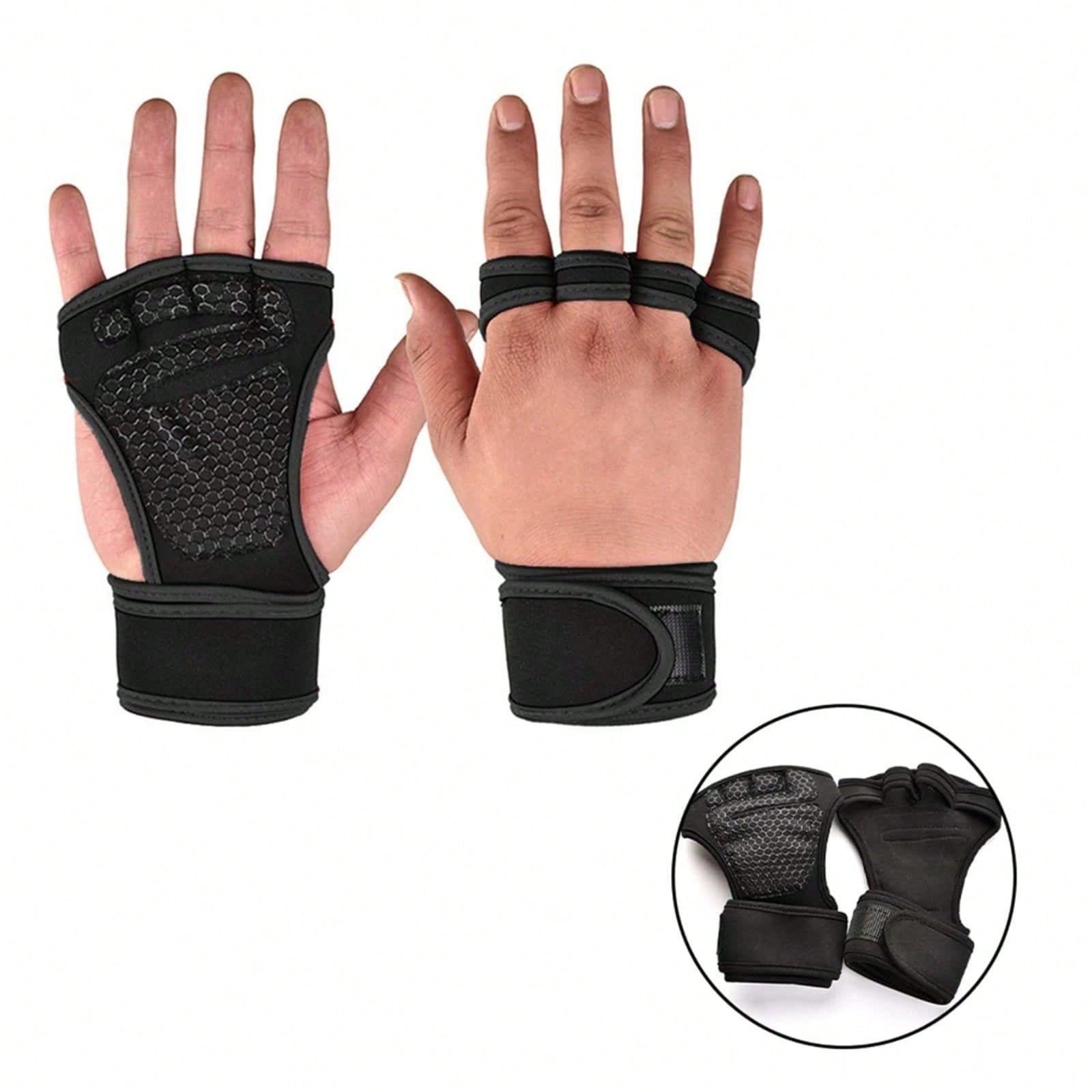 1 Pair Sports Cross Training Wrist Support Weightlifting And Fitness Cycling Silicone Gym Gloves For Men And Women