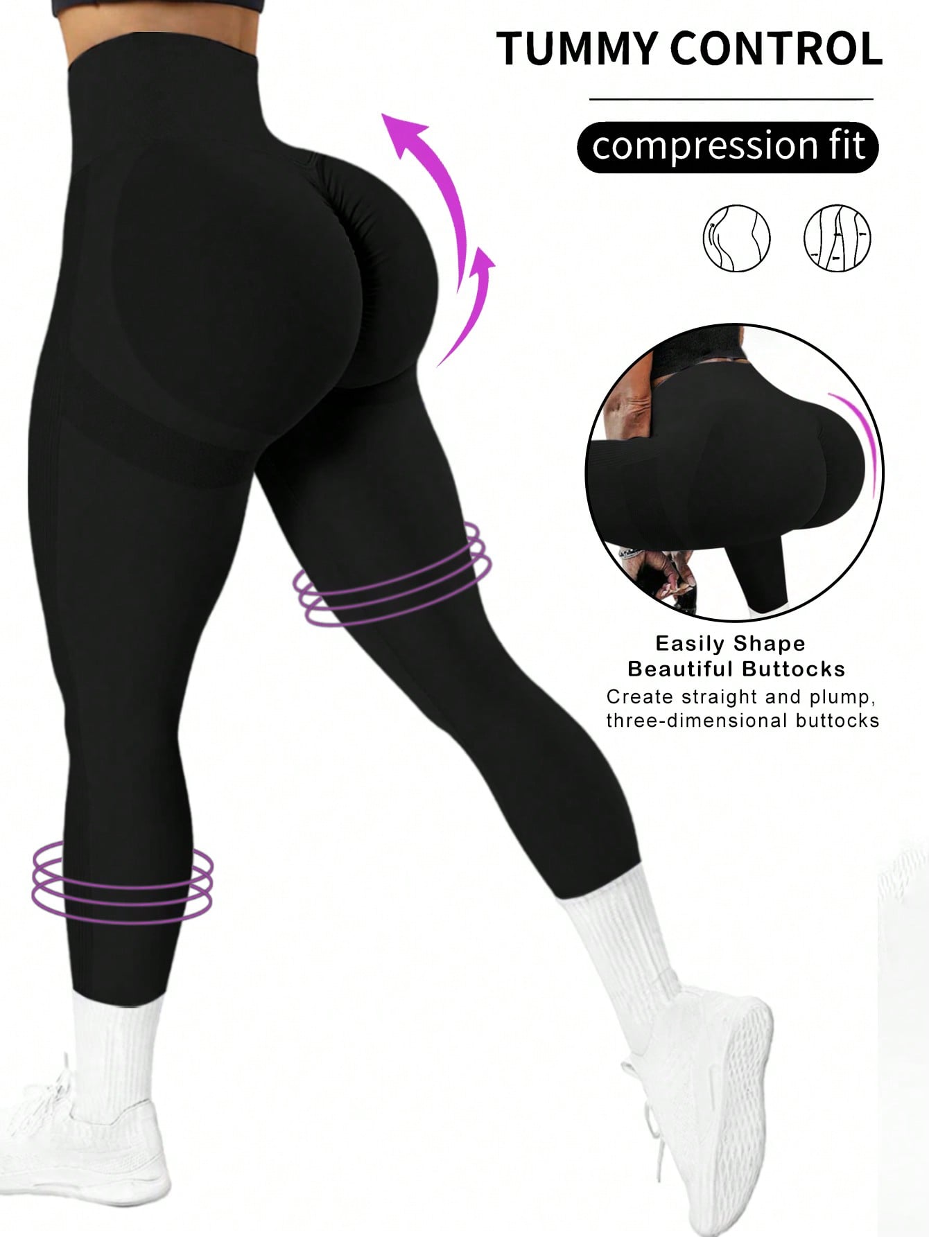 Yoga Basic Solid High Waist Seamless Elastic Workout Leggings