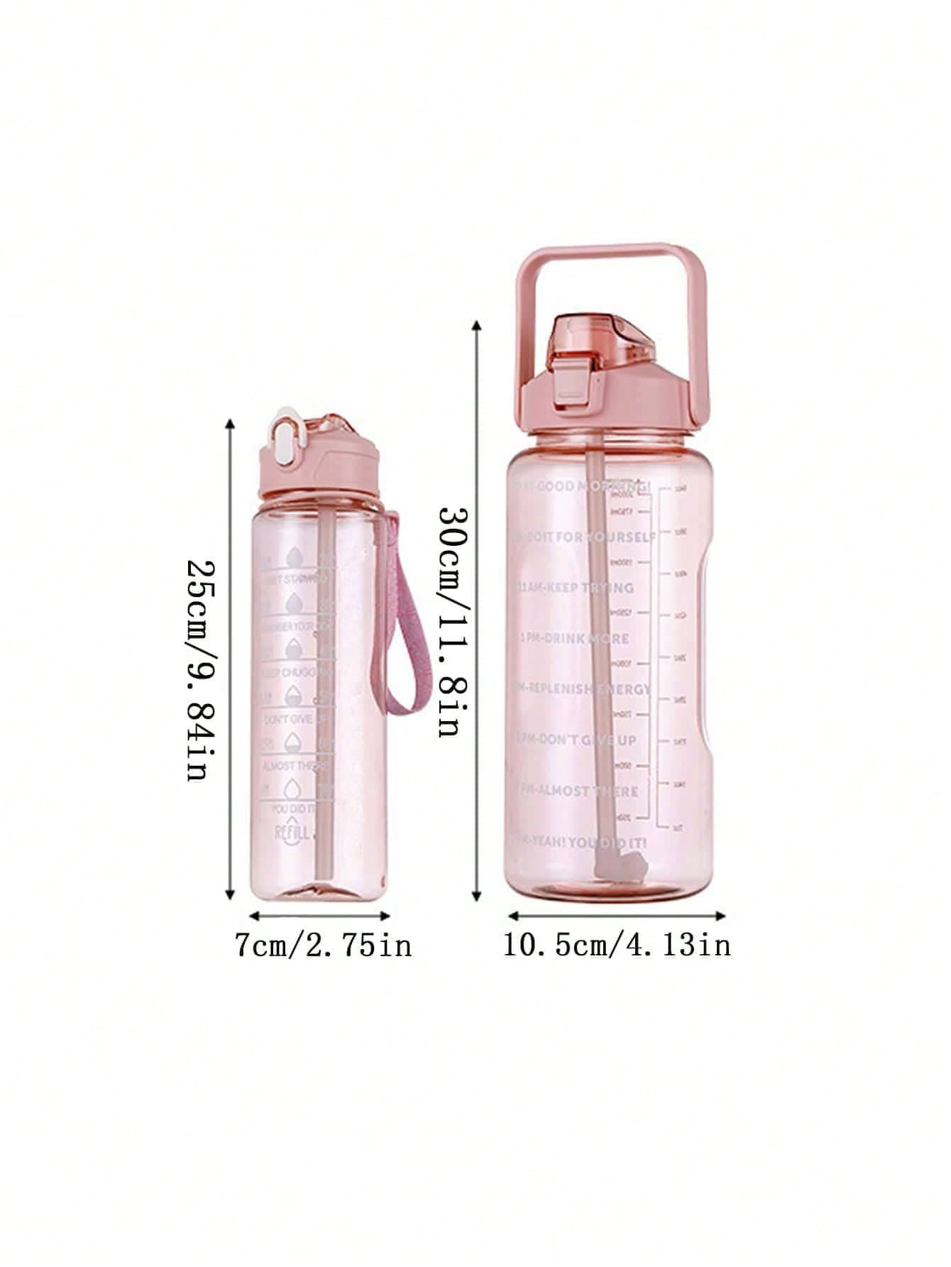 1pc 2000ml or 750ml  Clear Plastic Water Bottle, Slogan Graphic Sport Water Bottle For Indoor