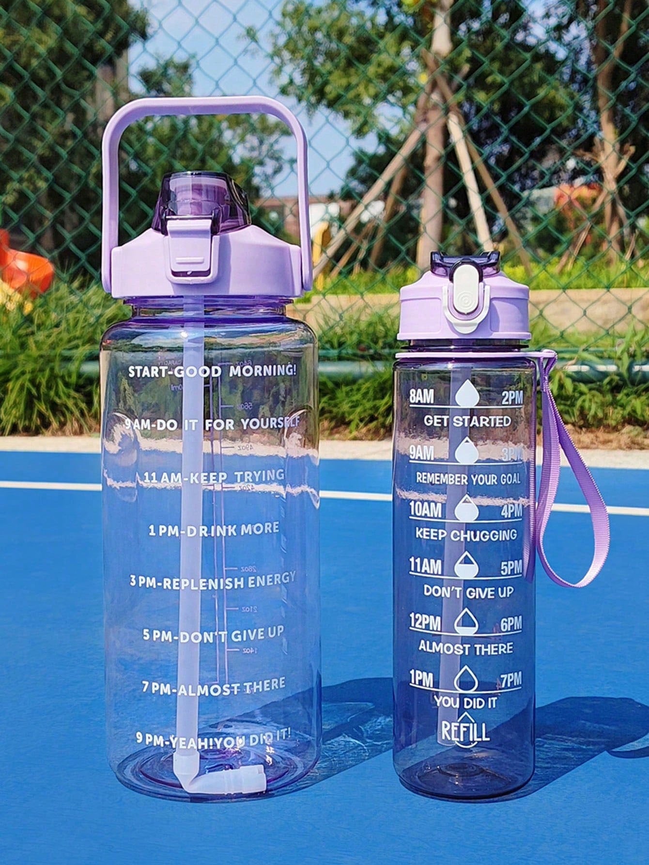 1pc 2000ml or 750ml  Clear Plastic Water Bottle, Slogan Graphic Sport Water Bottle For Indoor