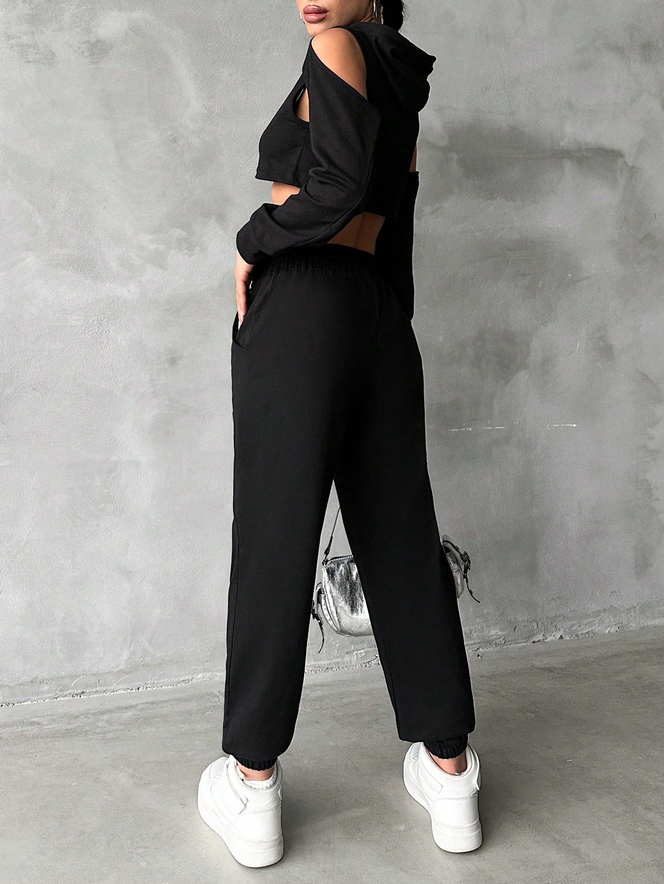 Letter Patchwork Daily Casual Sports Style Tracksuit