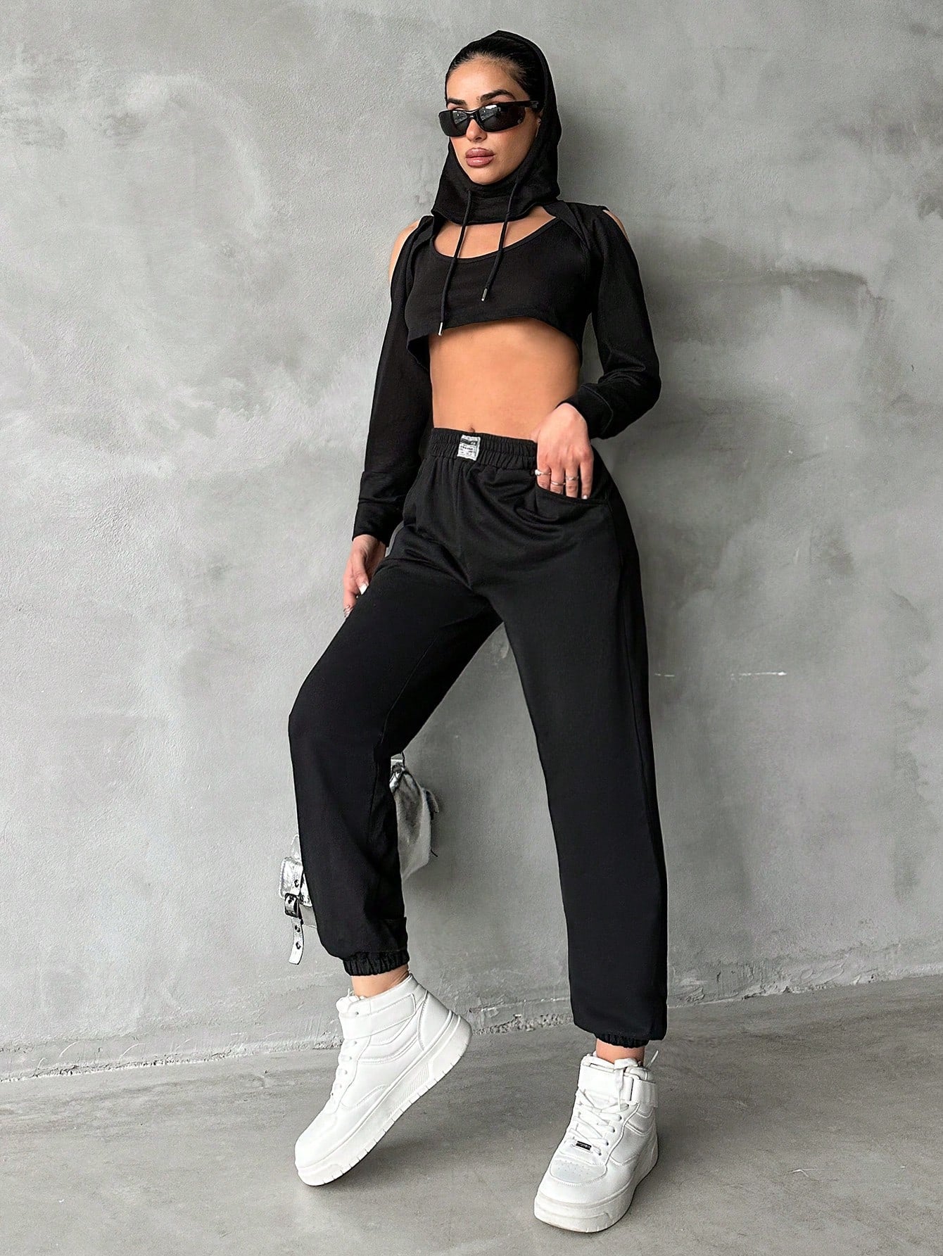 Letter Patchwork Daily Casual Sports Style Tracksuit