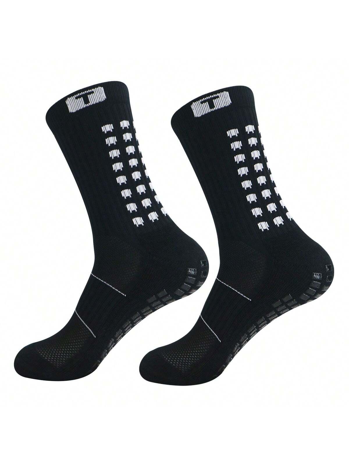 Sports Outdoor 1set Soccer Socks With Shin Guard, Anti-Slip Football Leg Sleeve