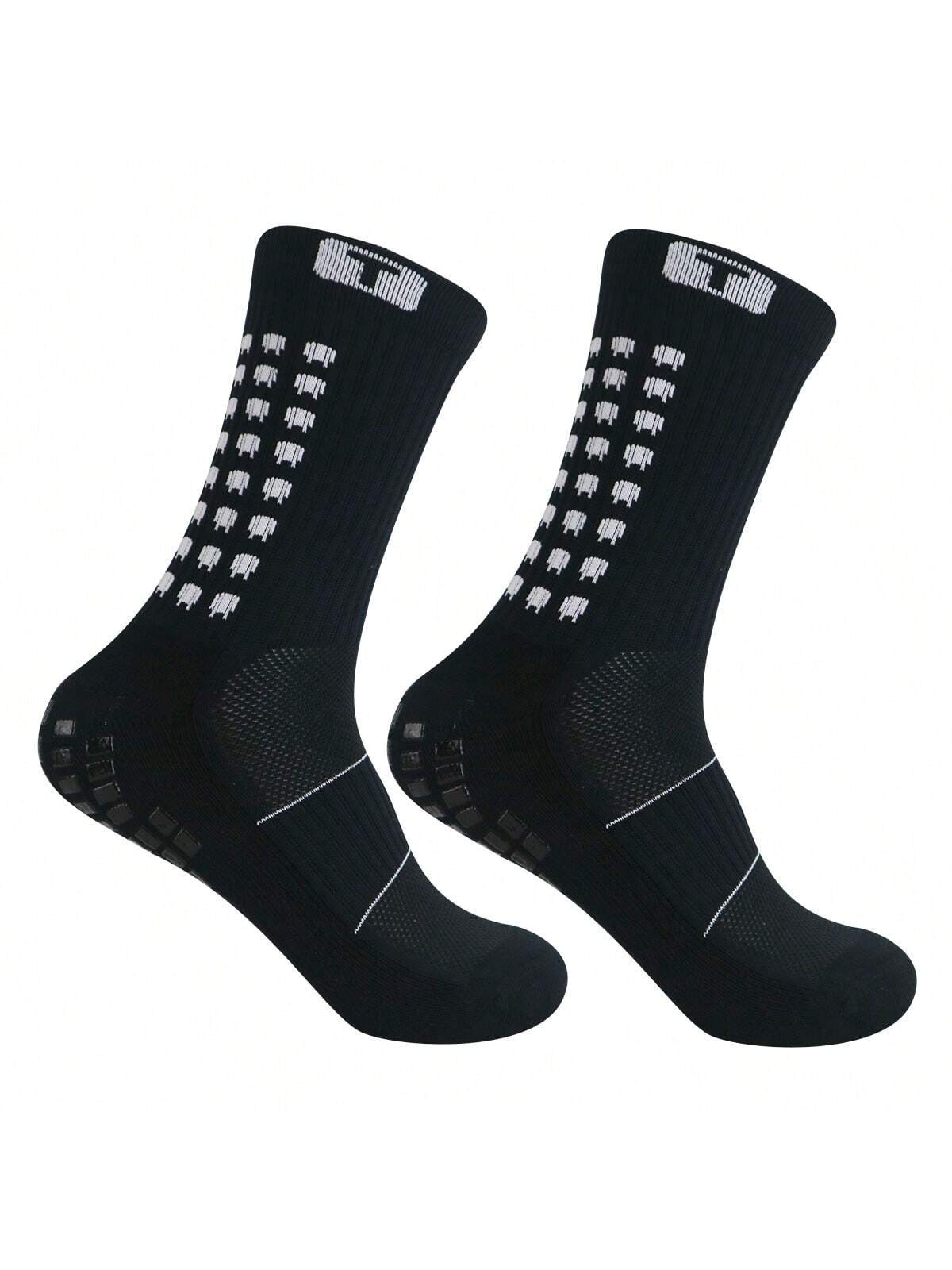 Sports Outdoor 1set Soccer Socks With Shin Guard, Anti-Slip Football Leg Sleeve