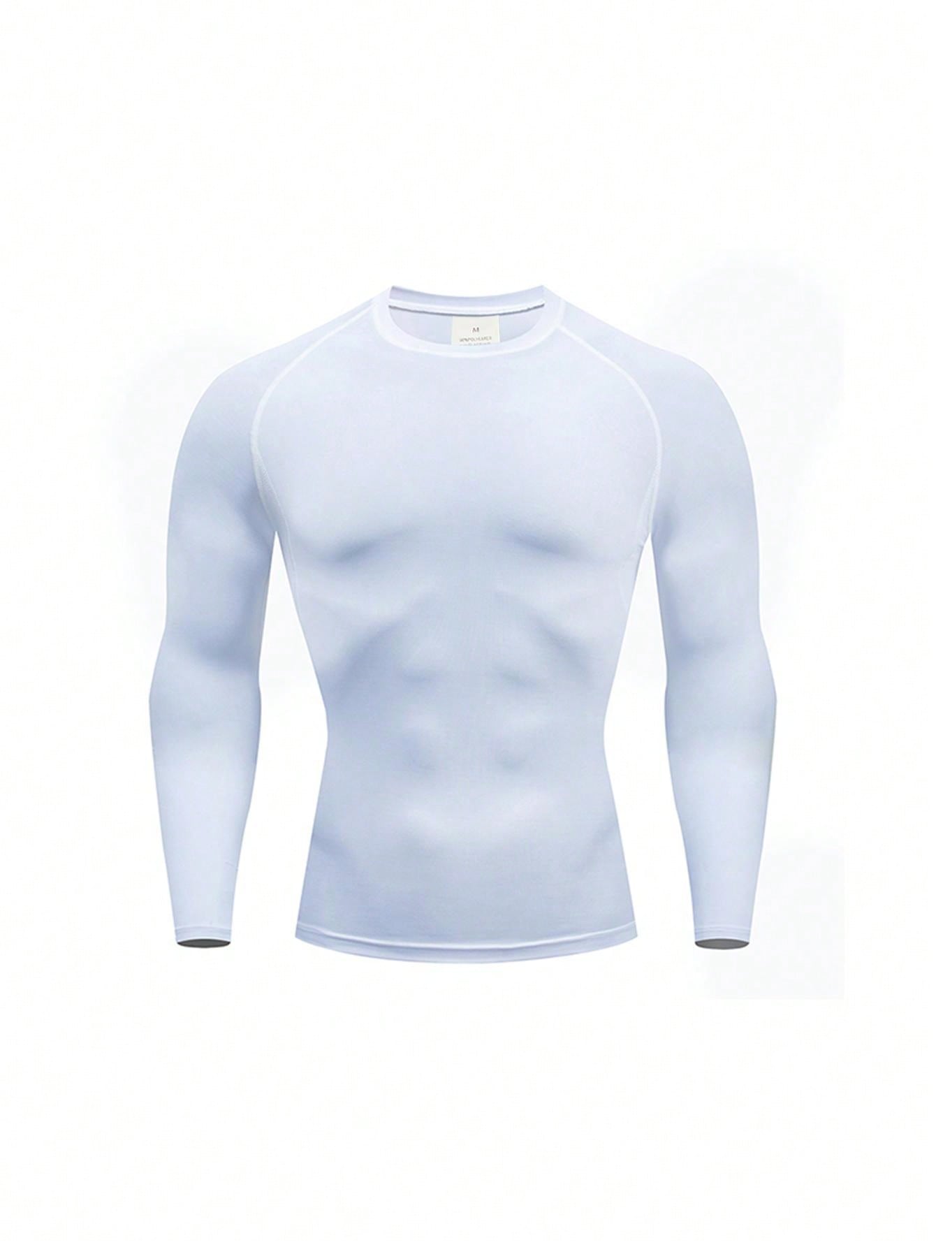 Boyfriend Style Men's Outdoor Fitness Tight-Fitting Quick-Drying Long-Sleeved Sports T-Shirt With Sweat-Wicking Function Gym Clothes Boyfriend Style Men Basic T-Shirt