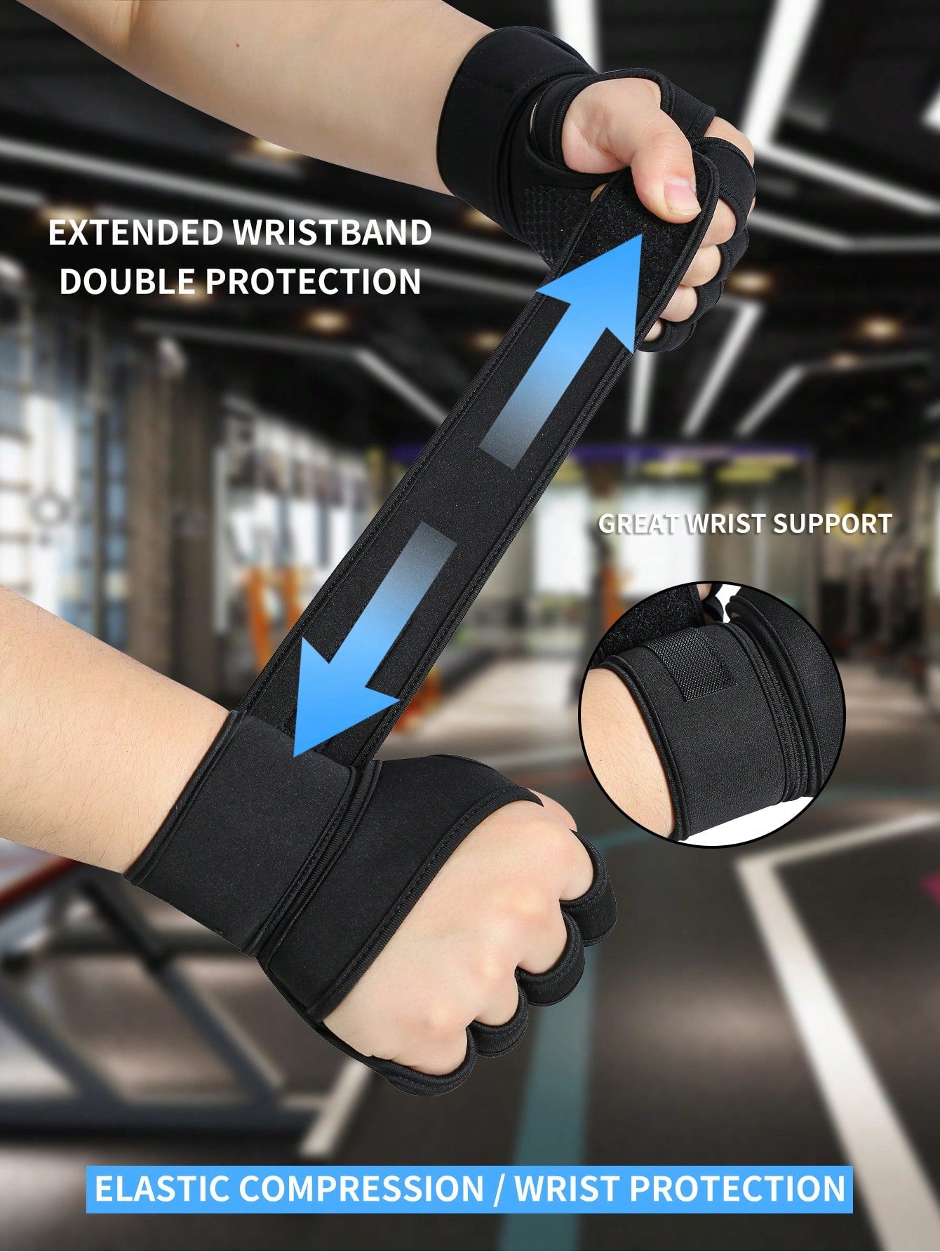 1pair Gym Training Gloves With Pull-Up Assist Bands For Men And Women, Grip