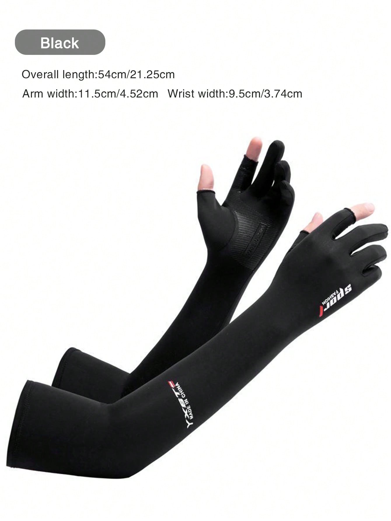 1pc Summer Cooling Arm Sleeves Uv Protection Ice Silk Driving Gloves Long Sports Sleeve For Men