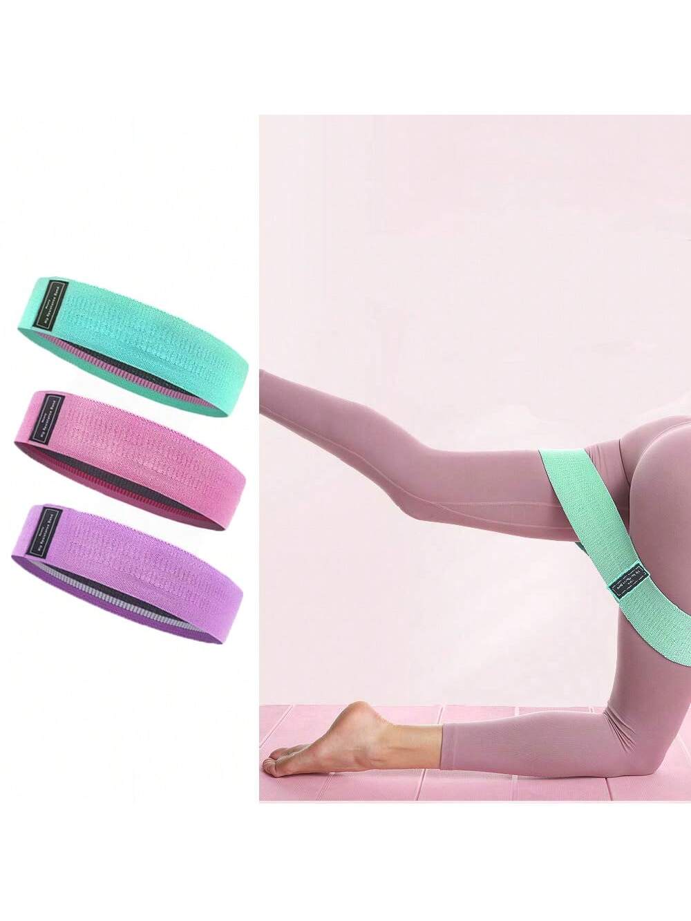 3pcs/Set Elastic Hip Band Yoga Resistance Band Wide Fitness Exercise Legs Band Loop For Circle Squats Training Gym Fitness Booty Workout