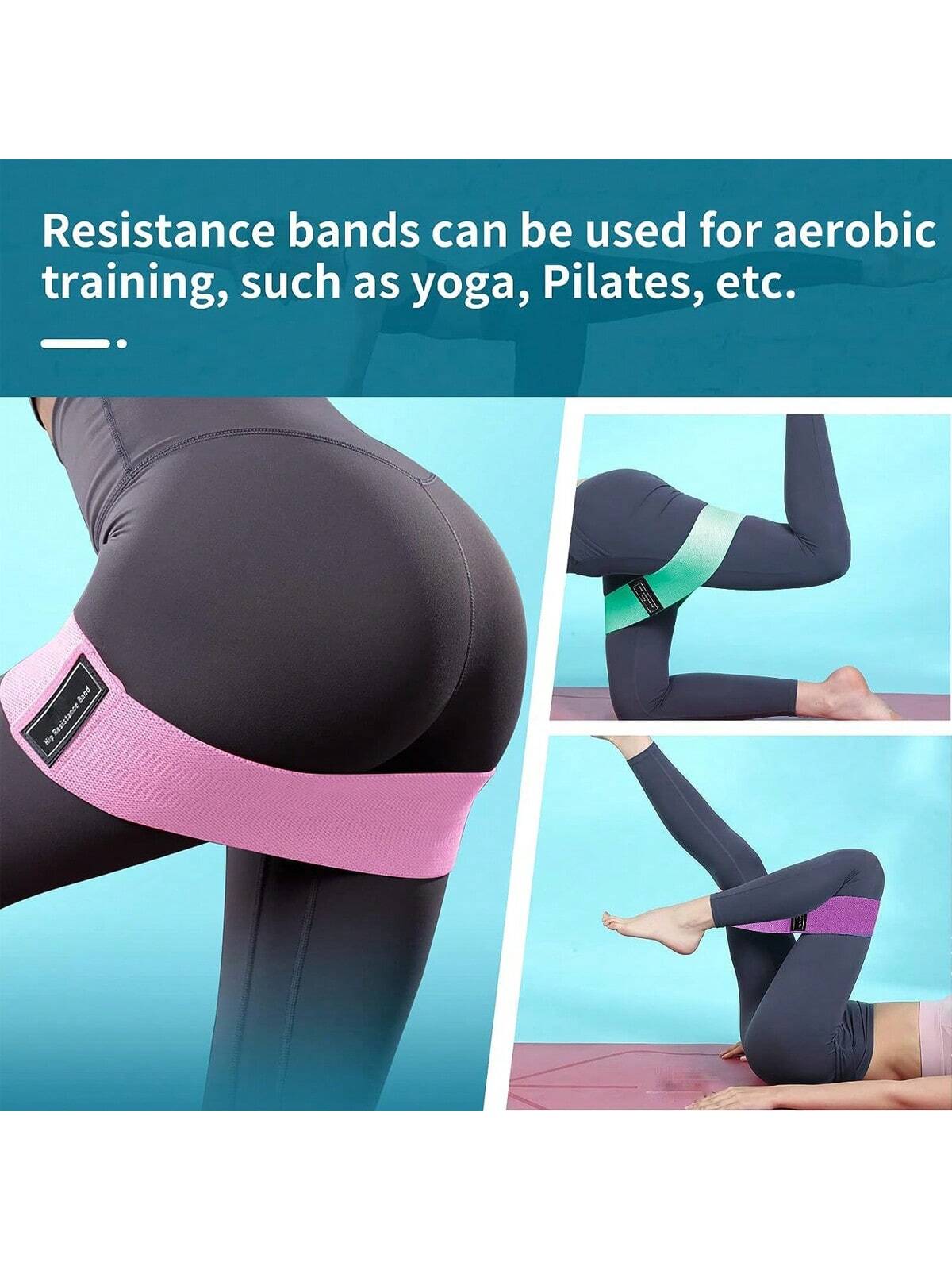 3pcs/Set Elastic Hip Band Yoga Resistance Band Wide Fitness Exercise Legs Band Loop For Circle Squats Training Gym Fitness Booty Workout