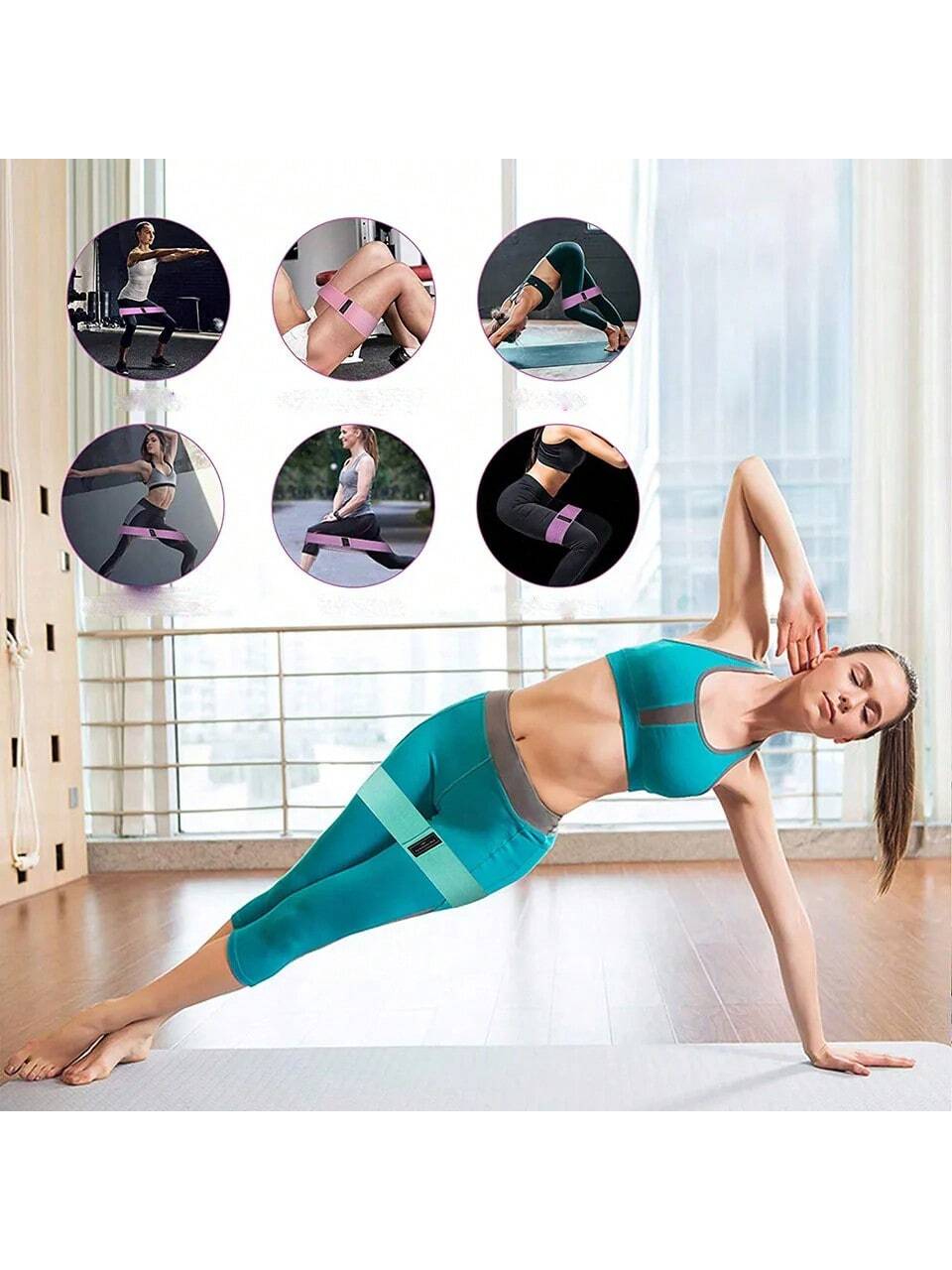 3pcs/Set Elastic Hip Band Yoga Resistance Band Wide Fitness Exercise Legs Band Loop For Circle Squats Training Gym Fitness Booty Workout