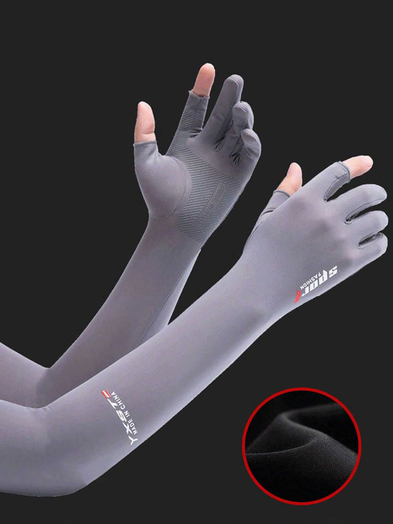 1pc Summer Cooling Arm Sleeves Uv Protection Ice Silk Driving Gloves Long Sports Sleeve For Men