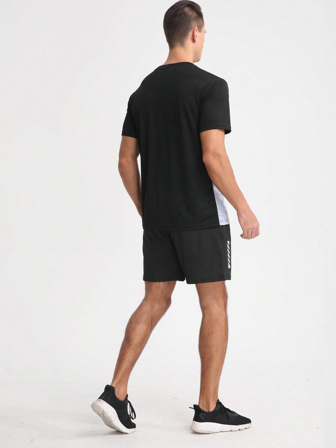 Boyfriend Style Men Quick-Drying Gradient Short Sleeve Loose Fitness Running Sport T-Shirt For Summer