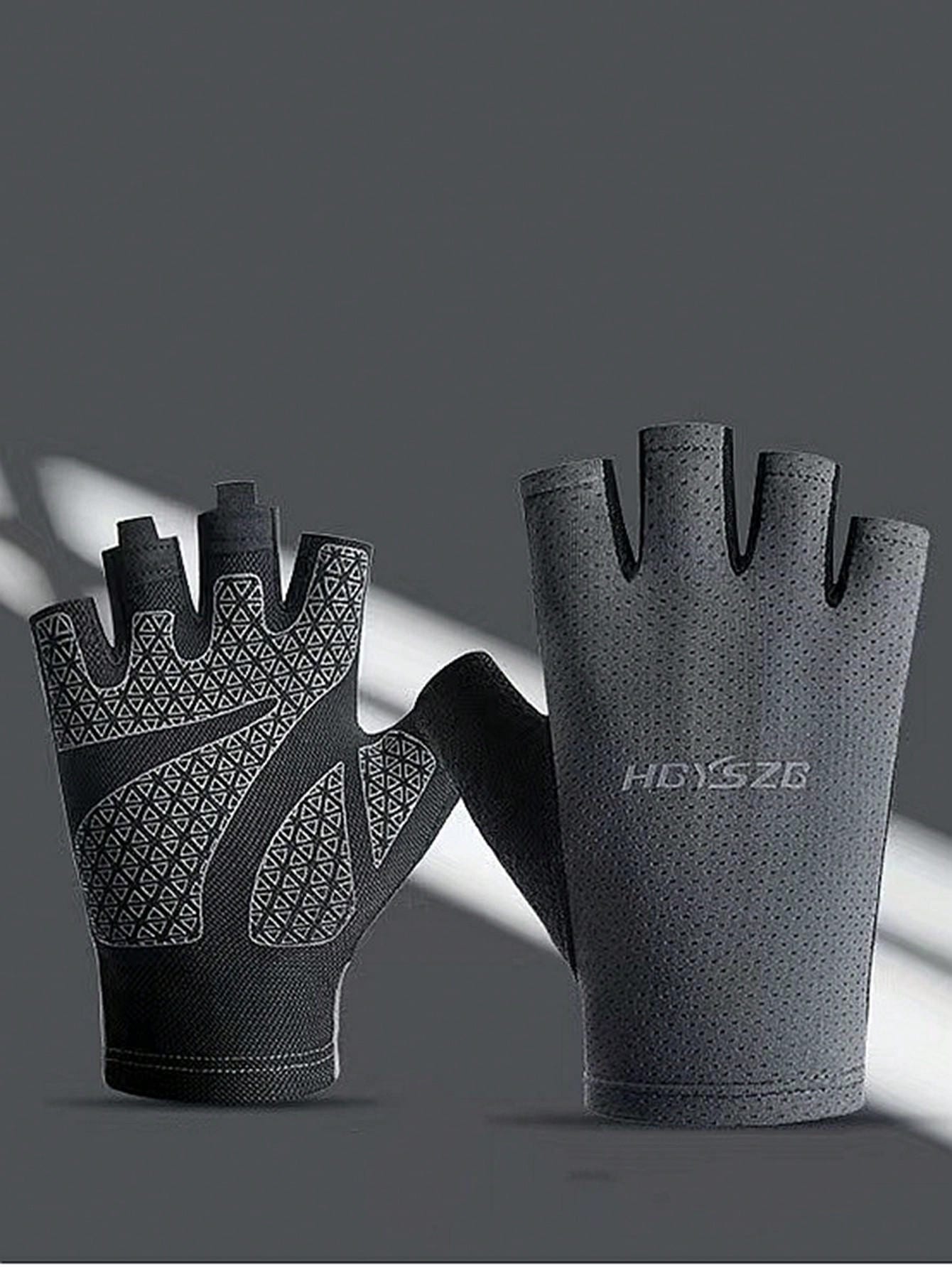 1 Pair Unisex Half Finger Outdoor Sports Gloves For Riding, Fitness, Anti-Friction, Fishing, And Cycling