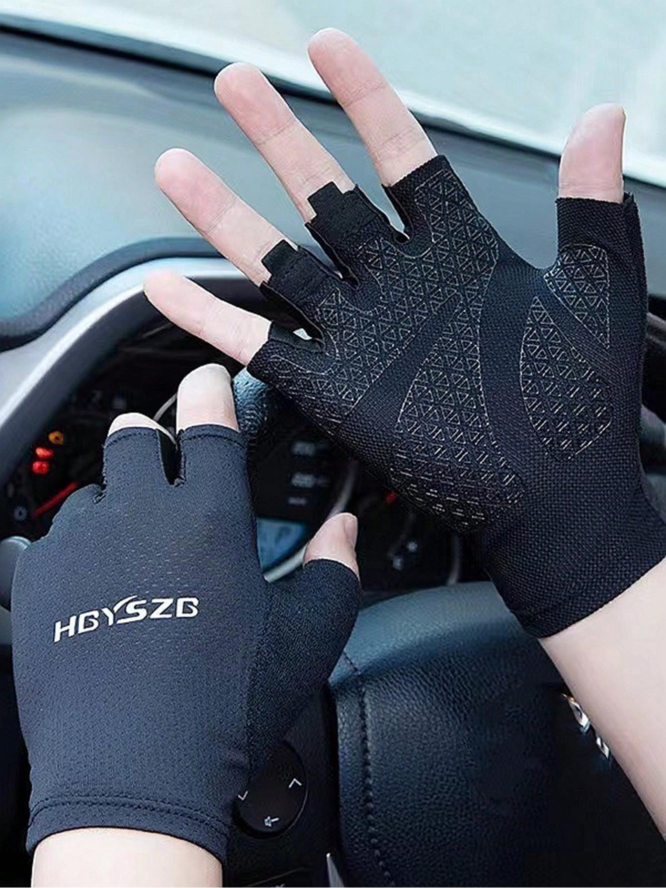 1 Pair Unisex Half Finger Outdoor Sports Gloves For Riding, Fitness, Anti-Friction, Fishing, And Cycling