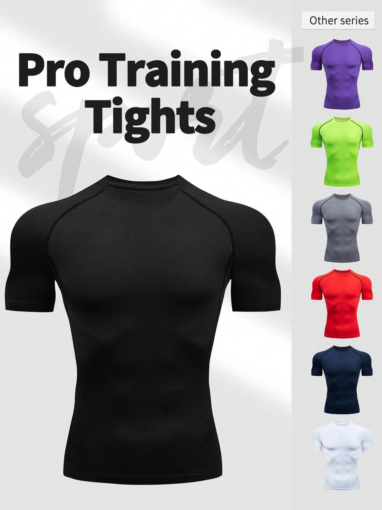 Boyfriend Style Men's Sport Fitness Tight Short Sleeve T-Shirt, Round Neck, Moisture Wicking, Solid Color Basic Workout Tee For Running Gym Training Gym Clothes Boyfriend Style Men Basic T Shirt