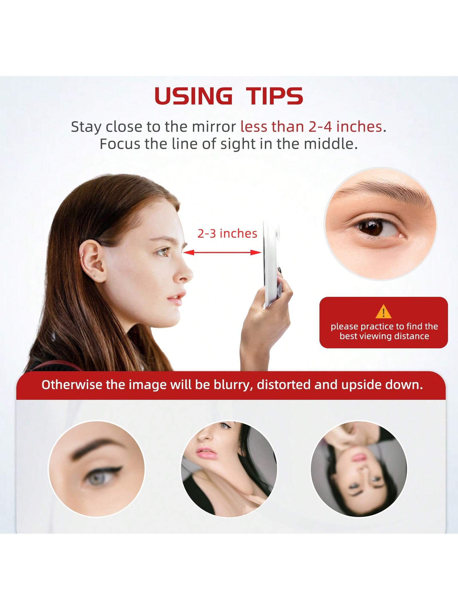 5x 10x 20x 30x Magnifying Mirror With 3 Suction Cups, Large 6inch Magnified Mirror Travel Round Makeup Mirror With High Magnification, Make Up Mirror With Tweezers Sets
