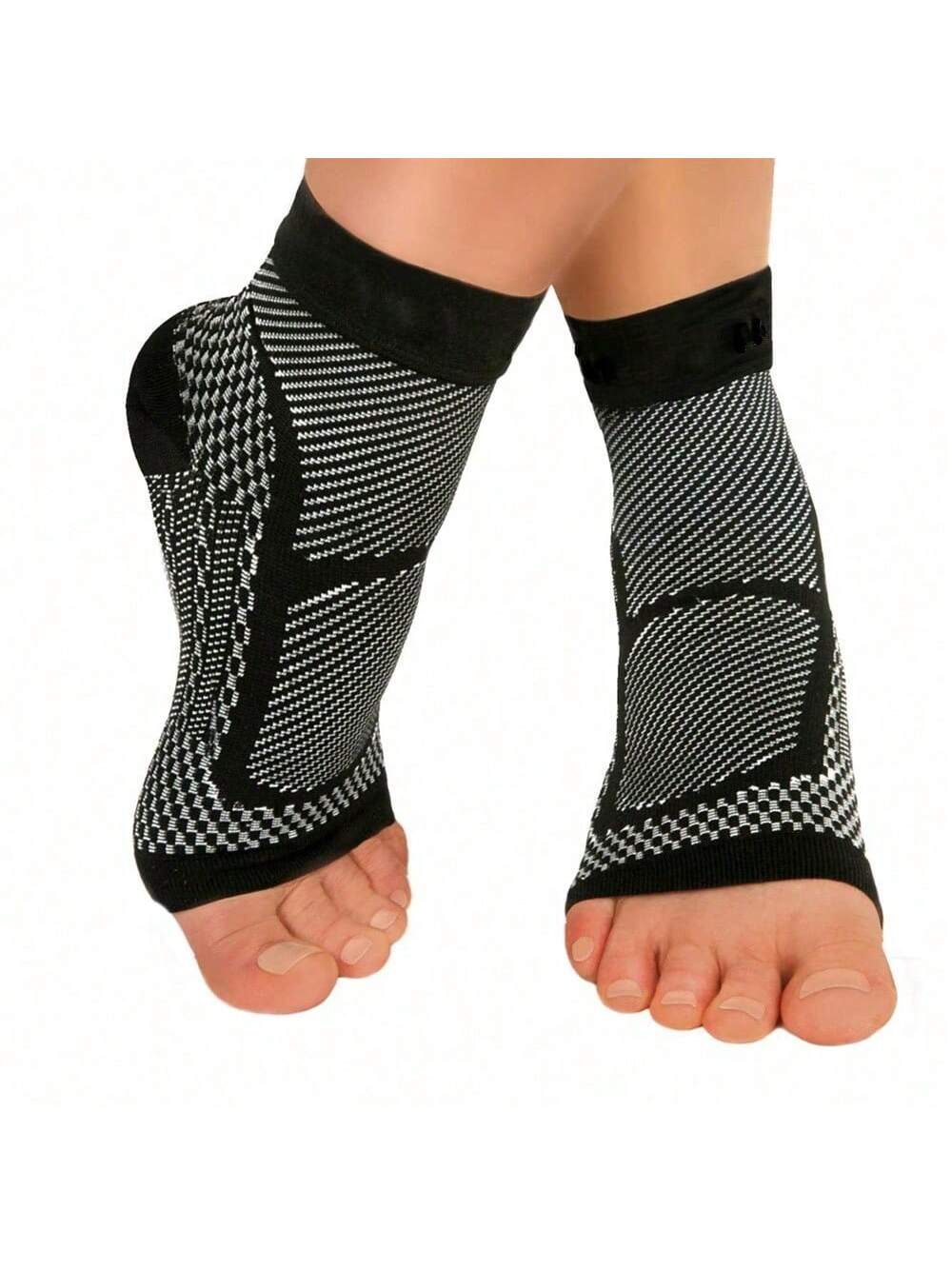 1 Pair Sport Compression Socks, 20-30 MmHg Foot Compression Sleeves For Ankle/Heel Support