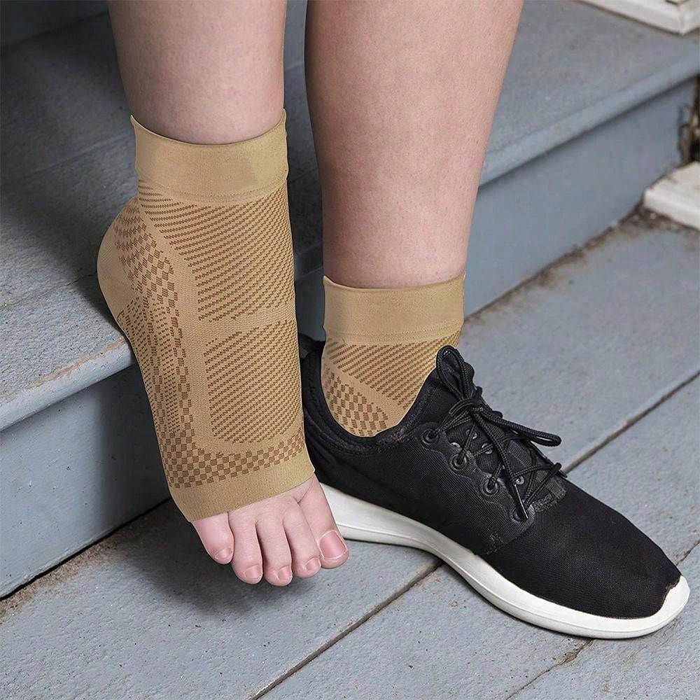 1 Pair Sport Compression Socks, 20-30 MmHg Foot Compression Sleeves For Ankle/Heel Support