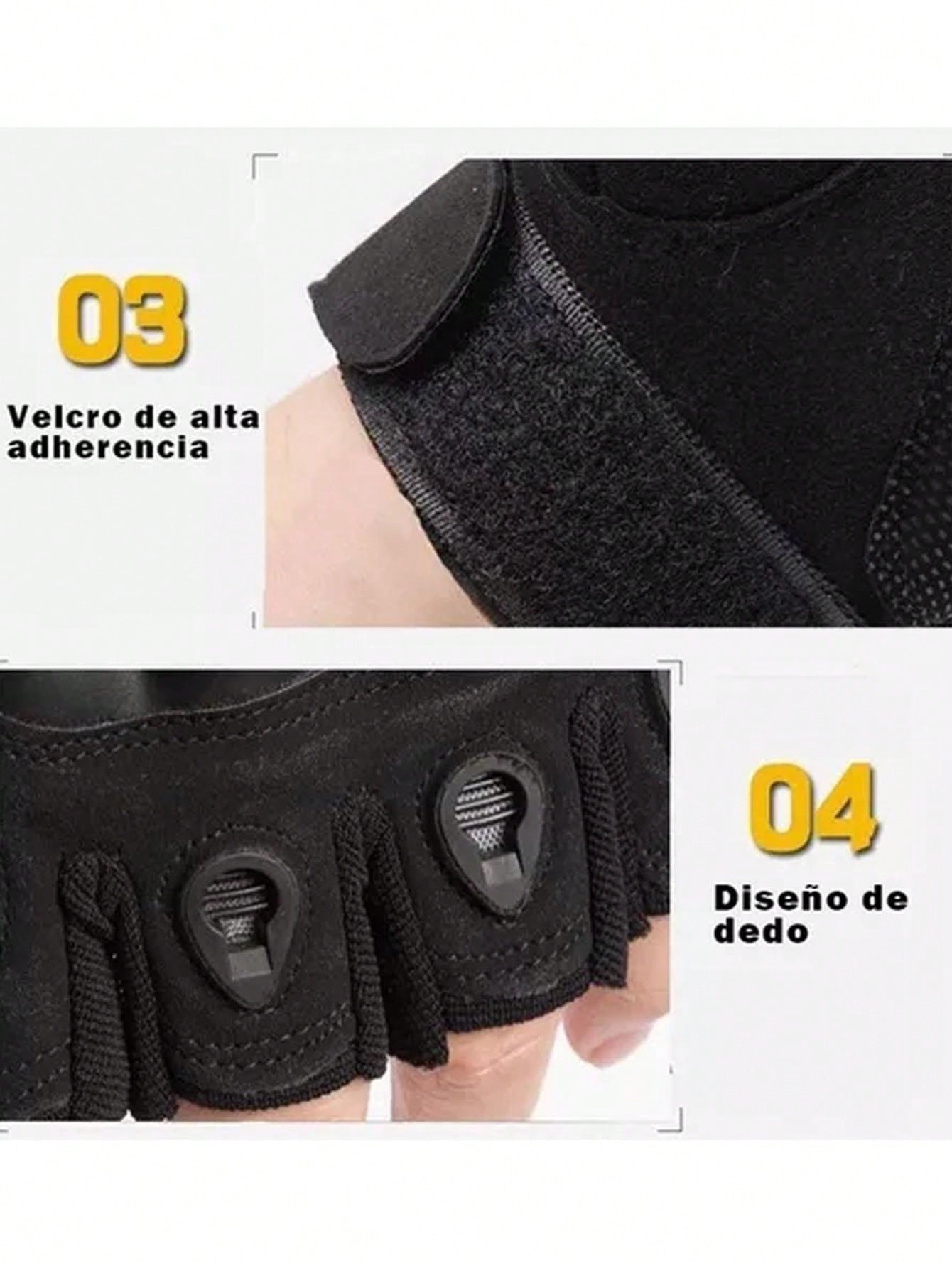 1pair Black Half Finger Gloves For Cycling And Riding,Black Gloves