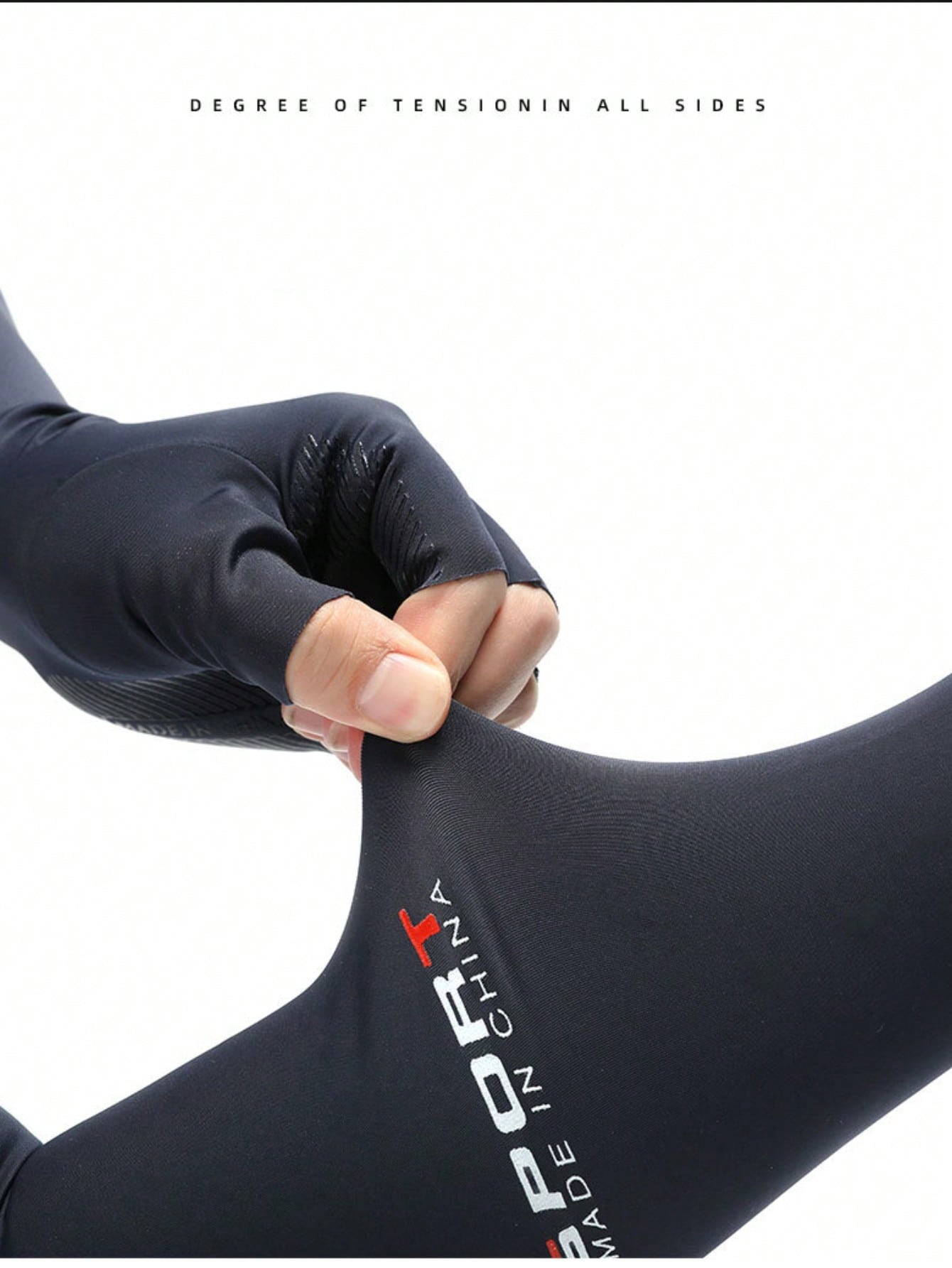 Men's Uv Protection Gloves Summer Long Arm Cooling Sleeves, Anti-Slip, Quick-Drying, Half-Finger Design For Cycling And Outdoor Sports