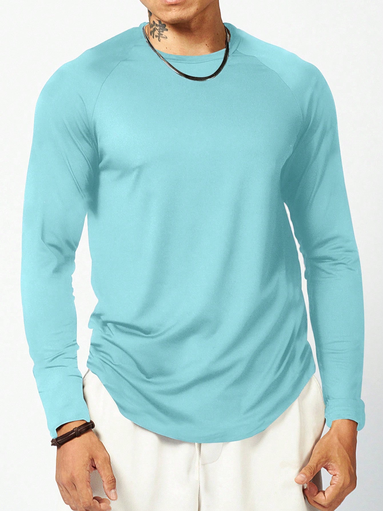 Manfinity Sport Corelite Boyfriend Style Men's Casual Round Neck Long Sleeve Daily Wear T-Shirt