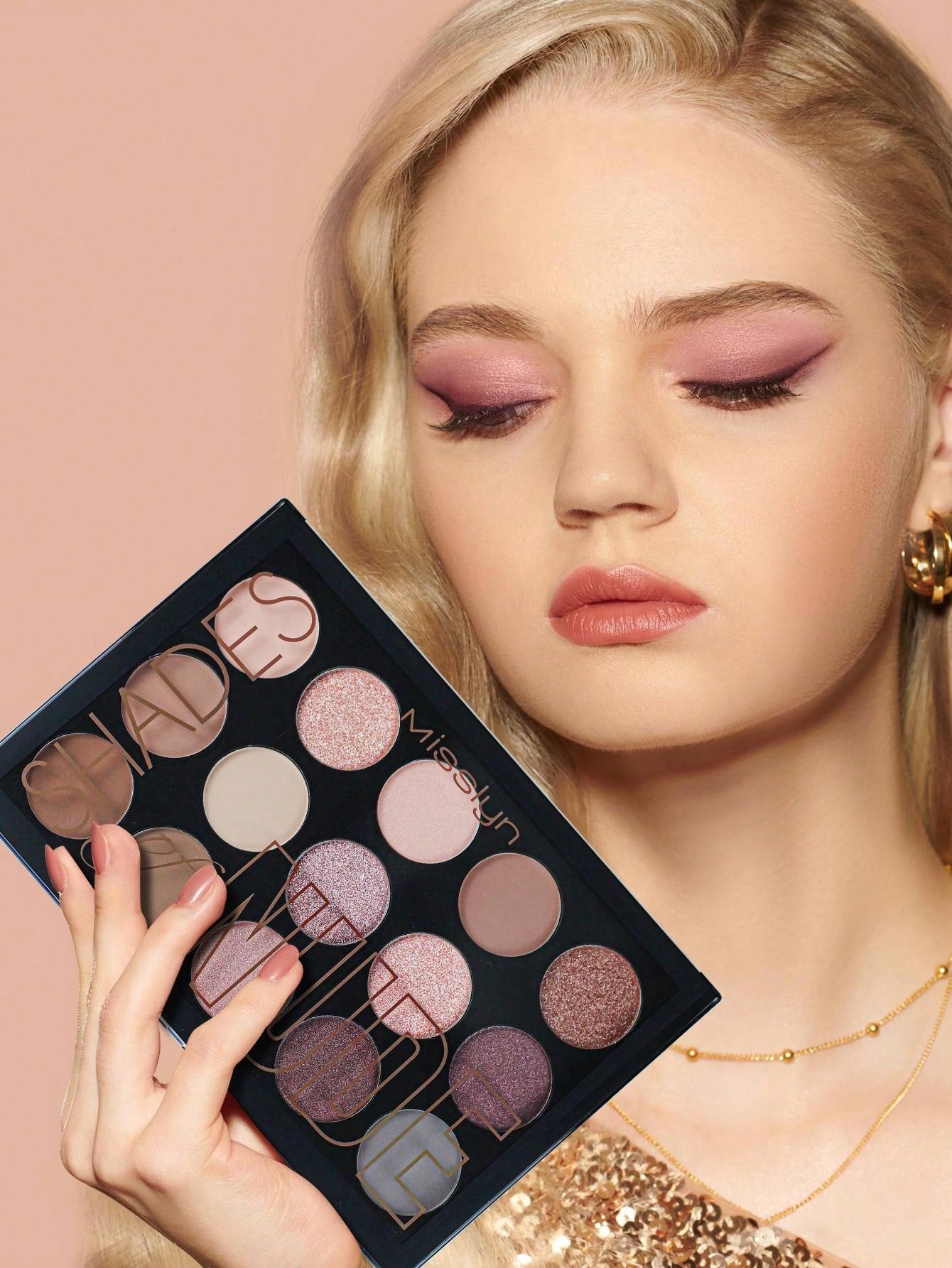 Misslyn Shades Of Nude Eyeshadow Palette, 15 Eyeshadow Palette, Ten Ultra-Pigmented ShiMatte