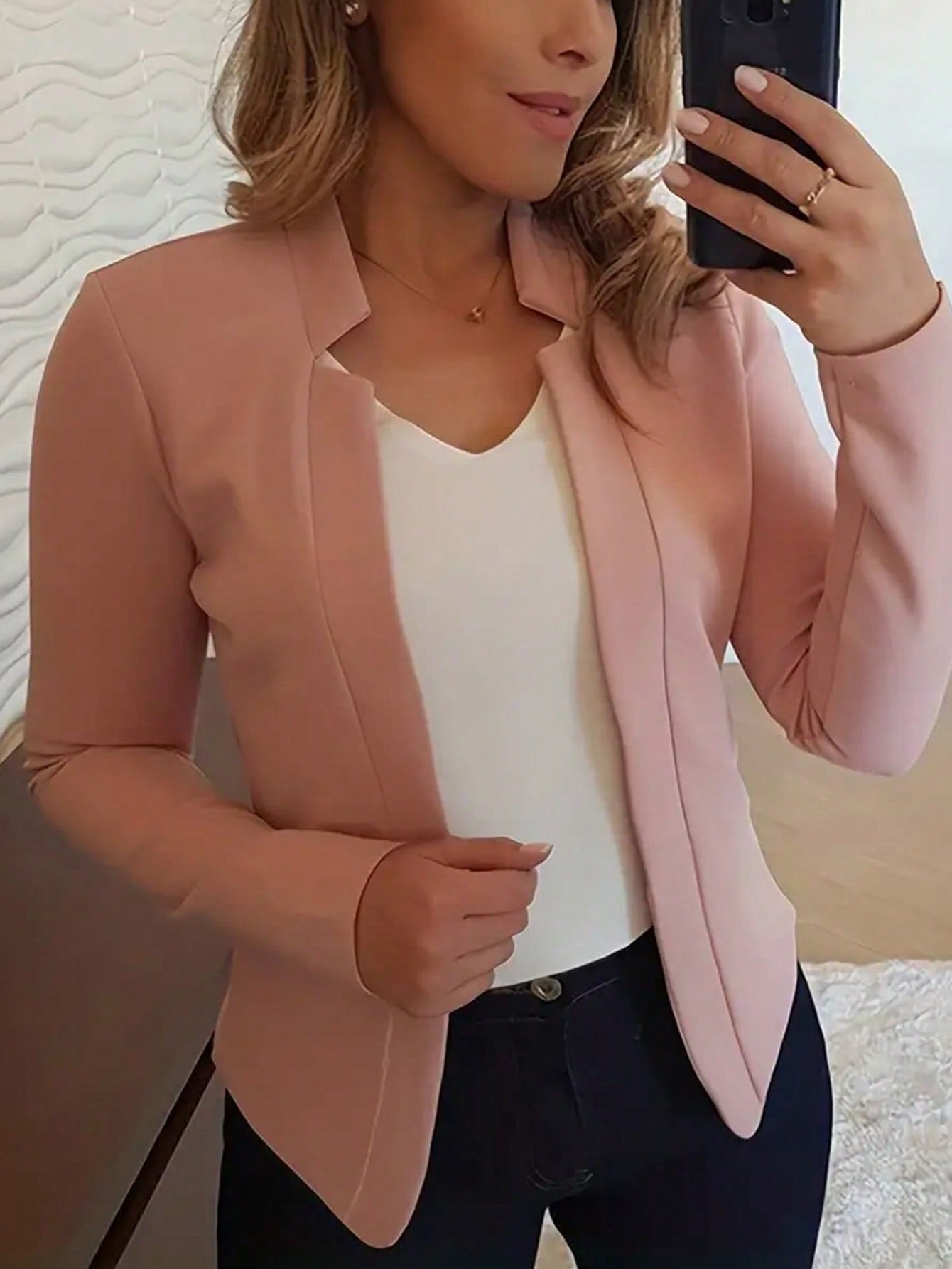 INAWLY Ladies' Solid Color Long Sleeve Casual Jacket