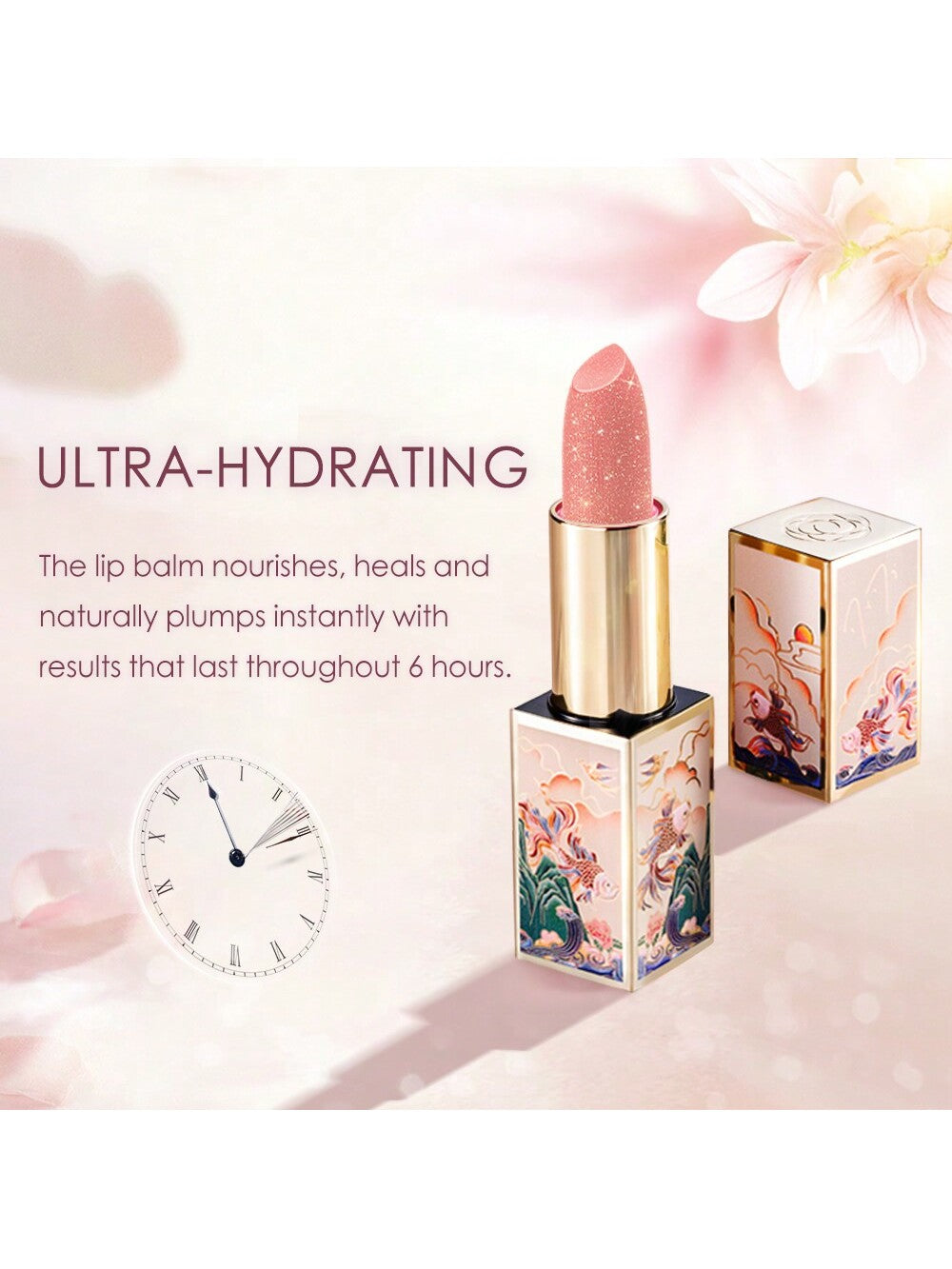 CATKIN Glitter Tinted Lip Balm Color Changing Lipstick Ultra Hydrating Natural Lip Moistrurizer With Vitamin E Nourishing For Cracked