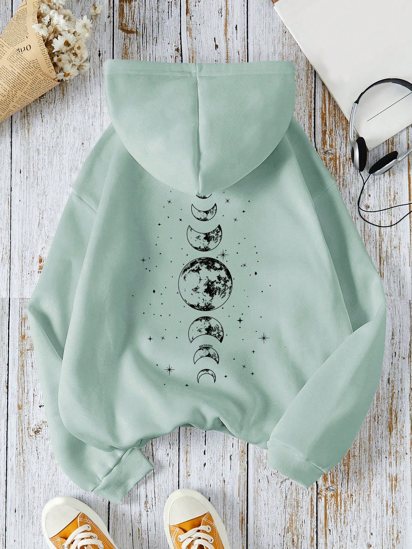 INAWLY Graphic Print Hoodie Casual Everyday Long Sleeve Sweatshirt