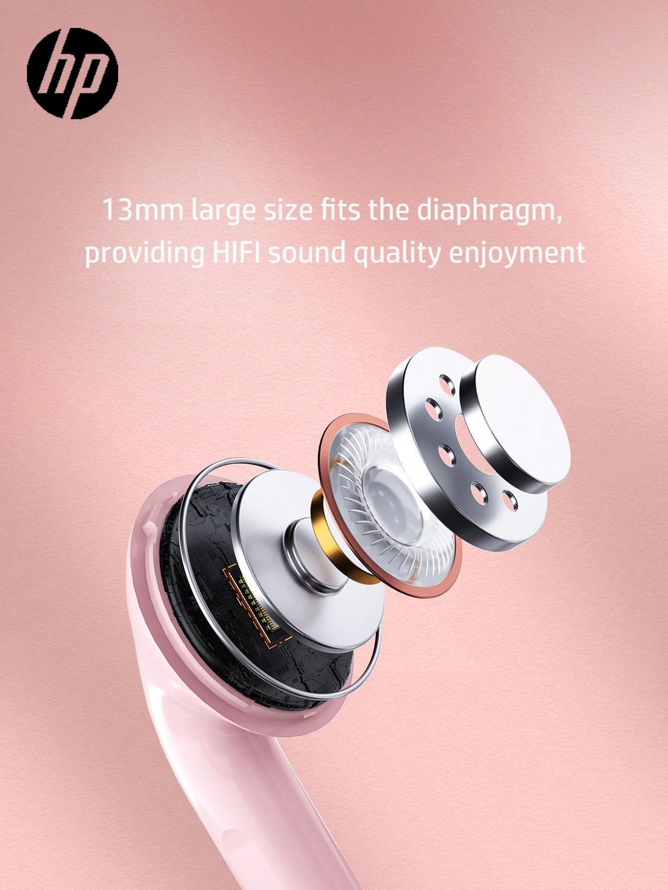 HP True Wireless Deep Bass Earbuds, Bluetooth 5.3, Up To 30 Hours Of Battery Life, Featured Appearance, Suitable As A Gift