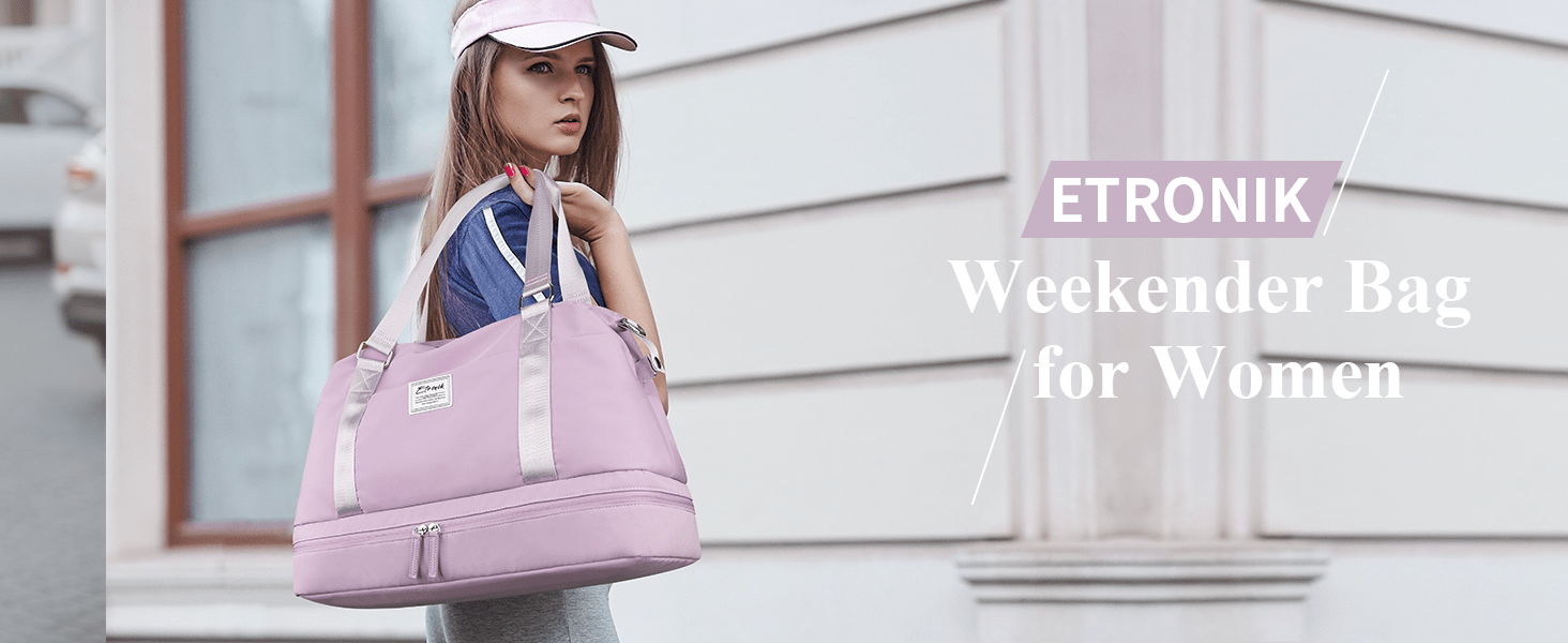 ETRONIK Weekender Bags For Women, Gym Bag With Shoes Compartment