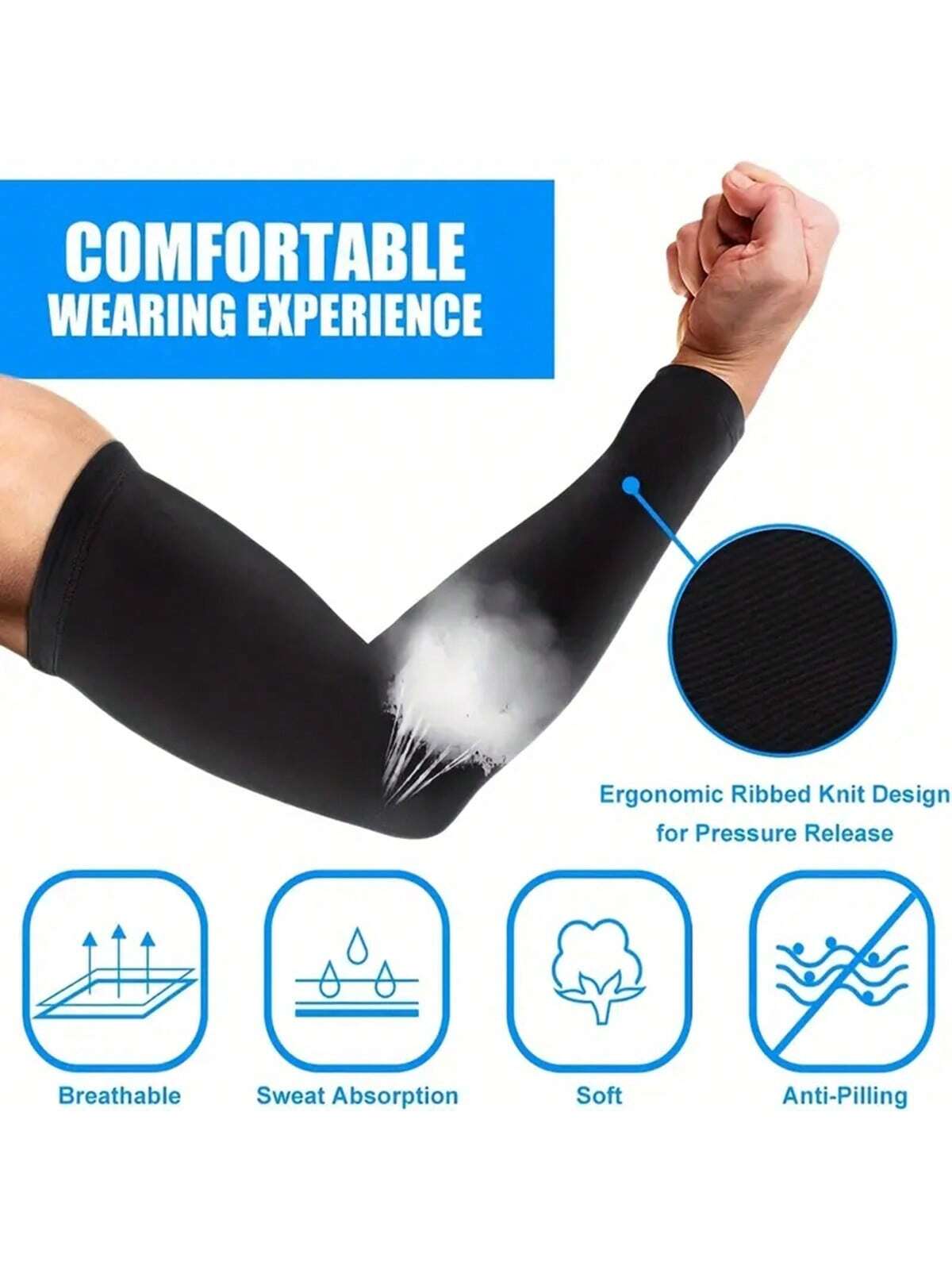 3 Pairs Cooling Arm Sleeves For Men And Women -UV Sun Protection For Golf Cycling, Running, And Driving - Stay Cool And Protected All Day