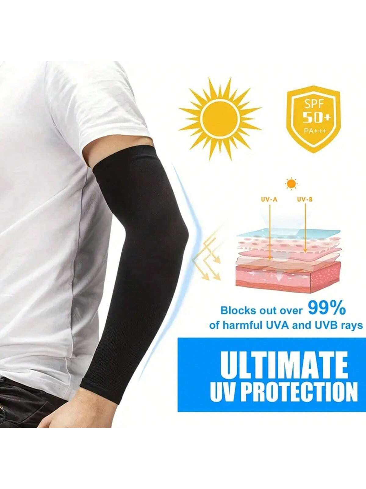 3 Pairs Cooling Arm Sleeves For Men And Women -UV Sun Protection For Golf Cycling, Running, And Driving - Stay Cool And Protected All Day