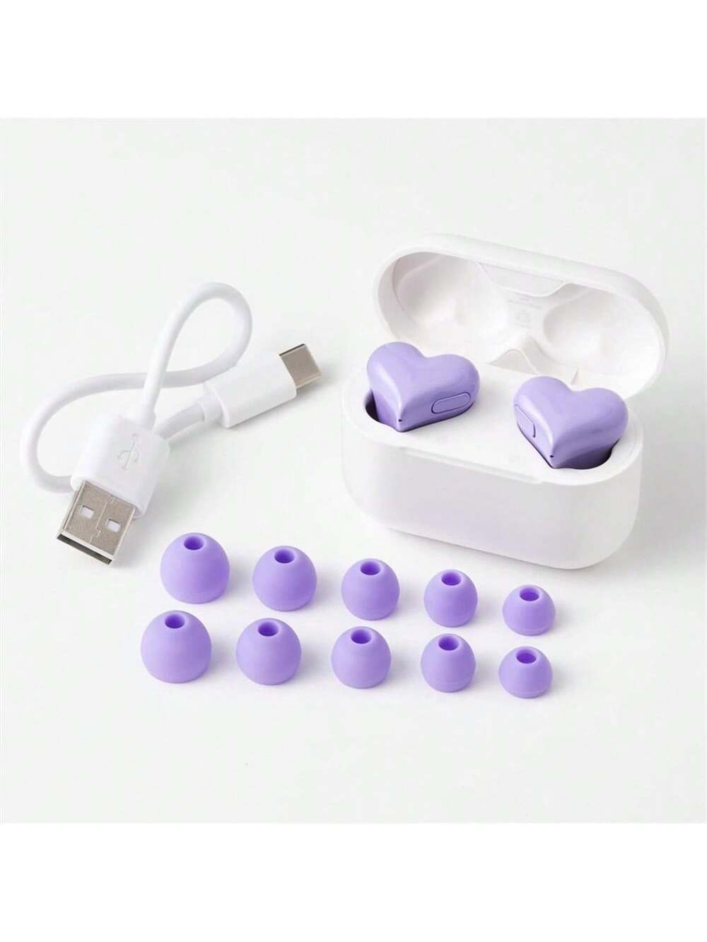 Heart Shaped True Wireless Earbuds Bluetooth 5.3 Headphones Earphones Headset - In Ear Noise Reduction With Charging Case