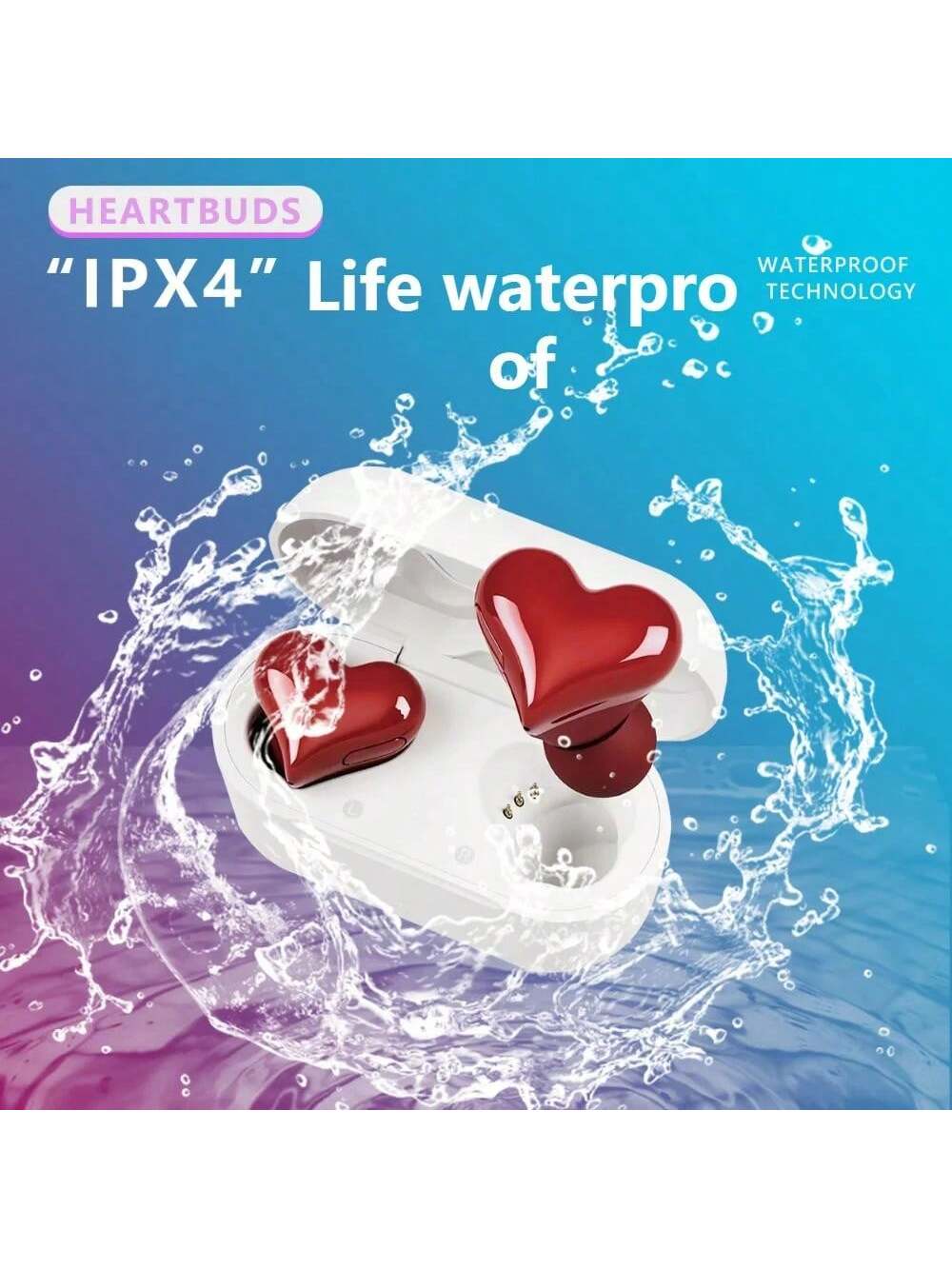 Heart Shaped True Wireless Earbuds Bluetooth 5.3 Headphones Earphones Headset - In Ear Noise Reduction With Charging Case