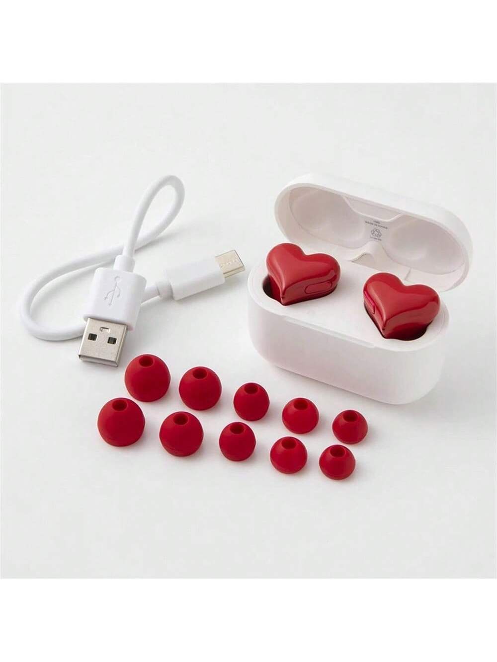 Heart Shaped True Wireless Earbuds Bluetooth 5.3 Headphones Earphones Headset - In Ear Noise Reduction With Charging Case