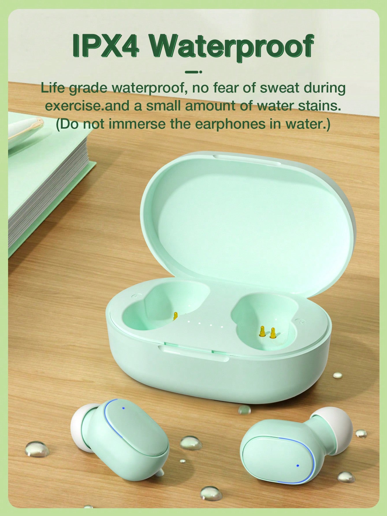 [Upgraded Version]GENAI Mini Wireless Earbuds In Ear Light-Weight Headphones, Built-In Microphone, Waterproof, Immersive Premium Sound Long Distance Connection Headset With Charging Case