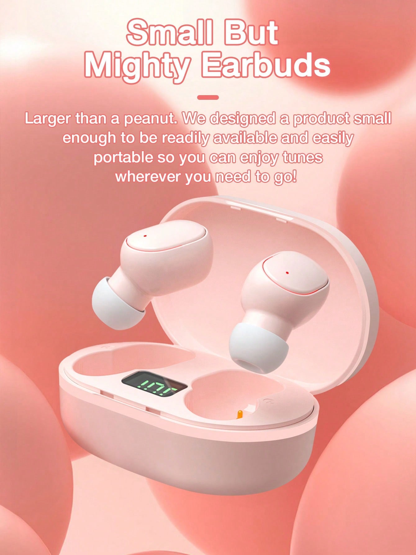 [Upgrade Version]Mini Wireless Earbuds In Ear Light-Weight Headphones, Built-In Microphone, Waterproof, Immersive Premium Sound Long Distance Connection Headset With Charging Case